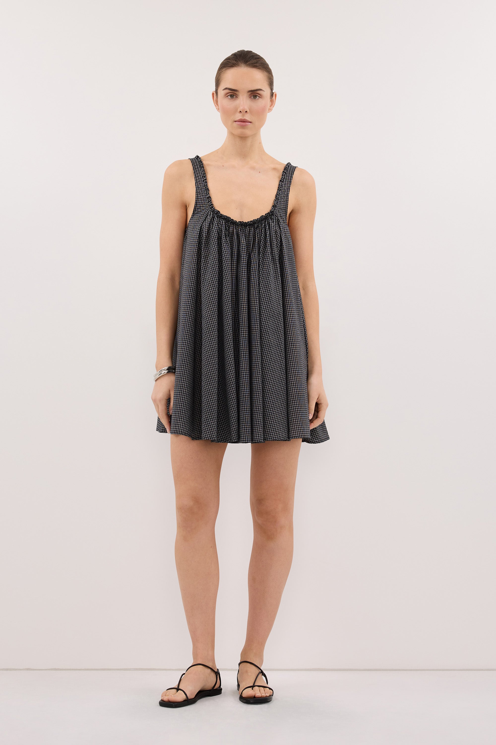 ARABELLA BLACK CHECK MINI DRESS – DISSH