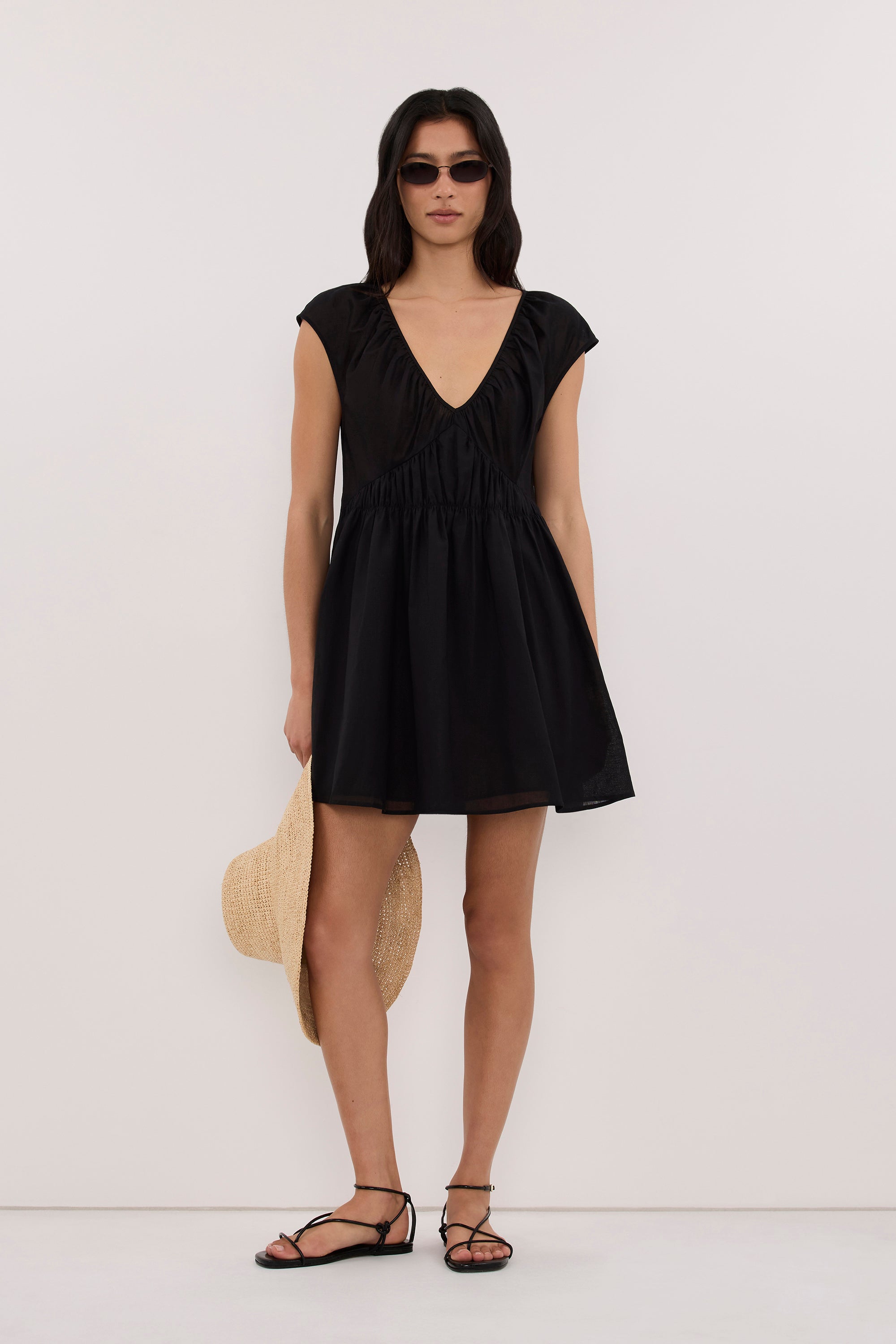 black linen short dress BILLIE BLEND MINI – DISSH 50
