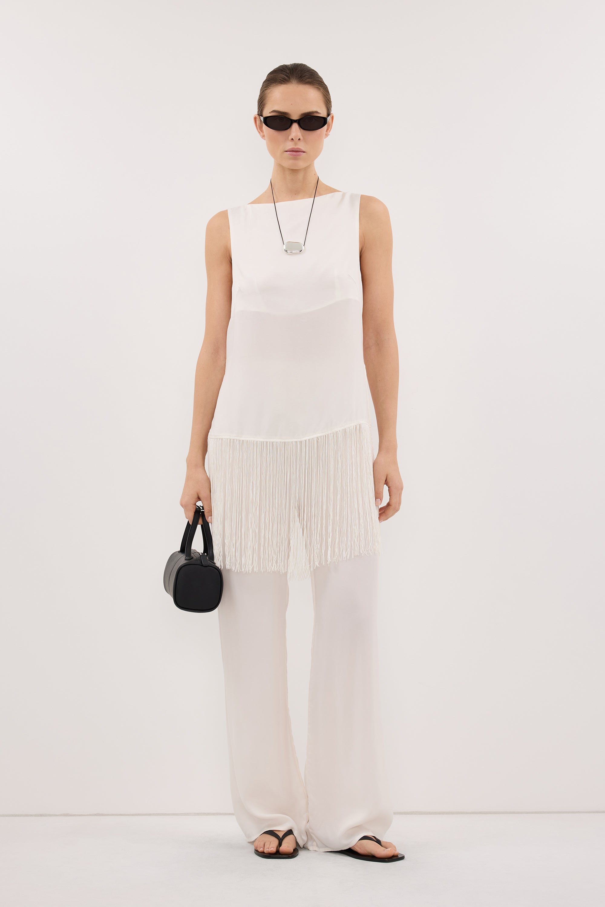 ADDIE WHITE CUPRO PANT – DISSH