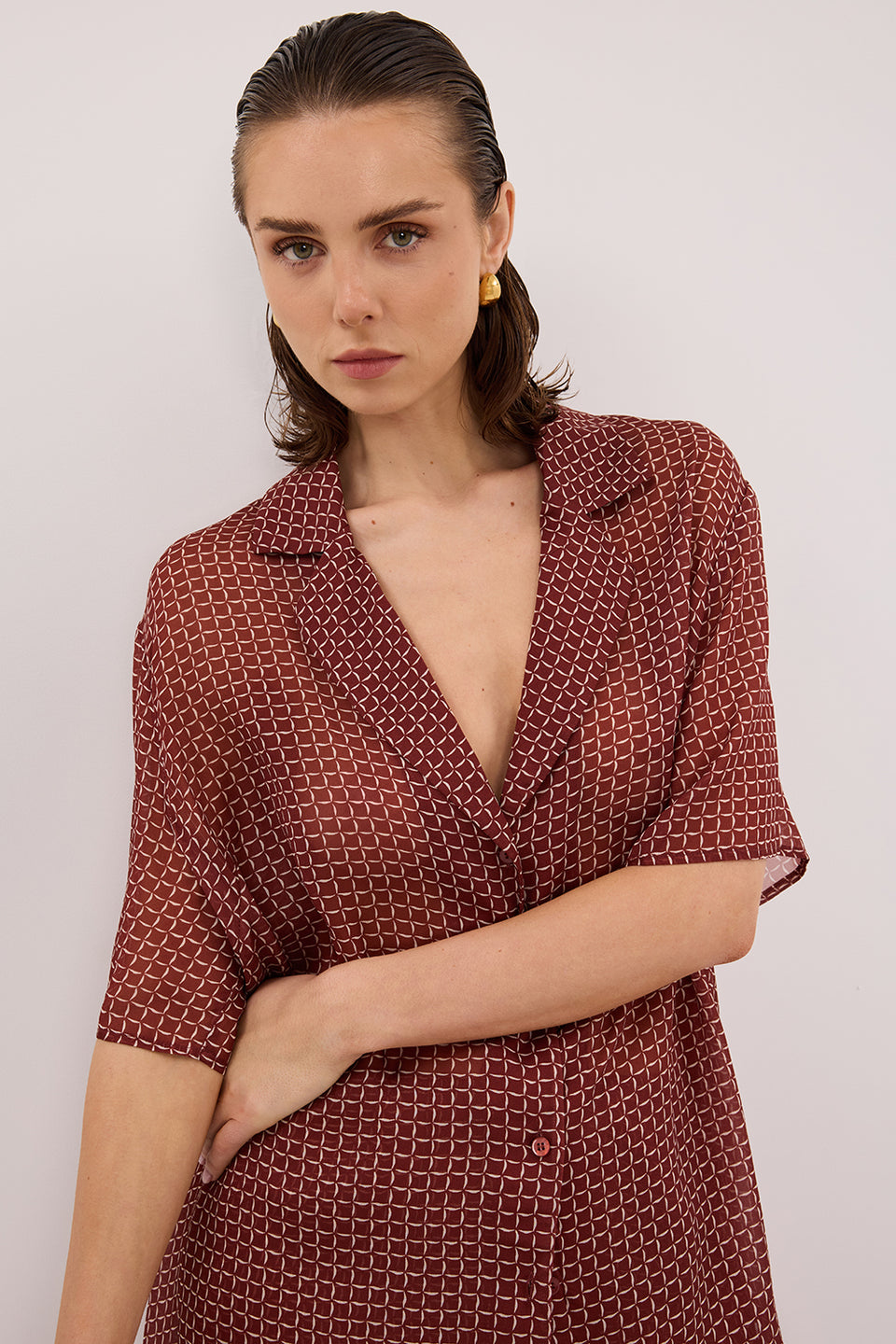 TIA SAHARA MICRO CHECK SHIRT