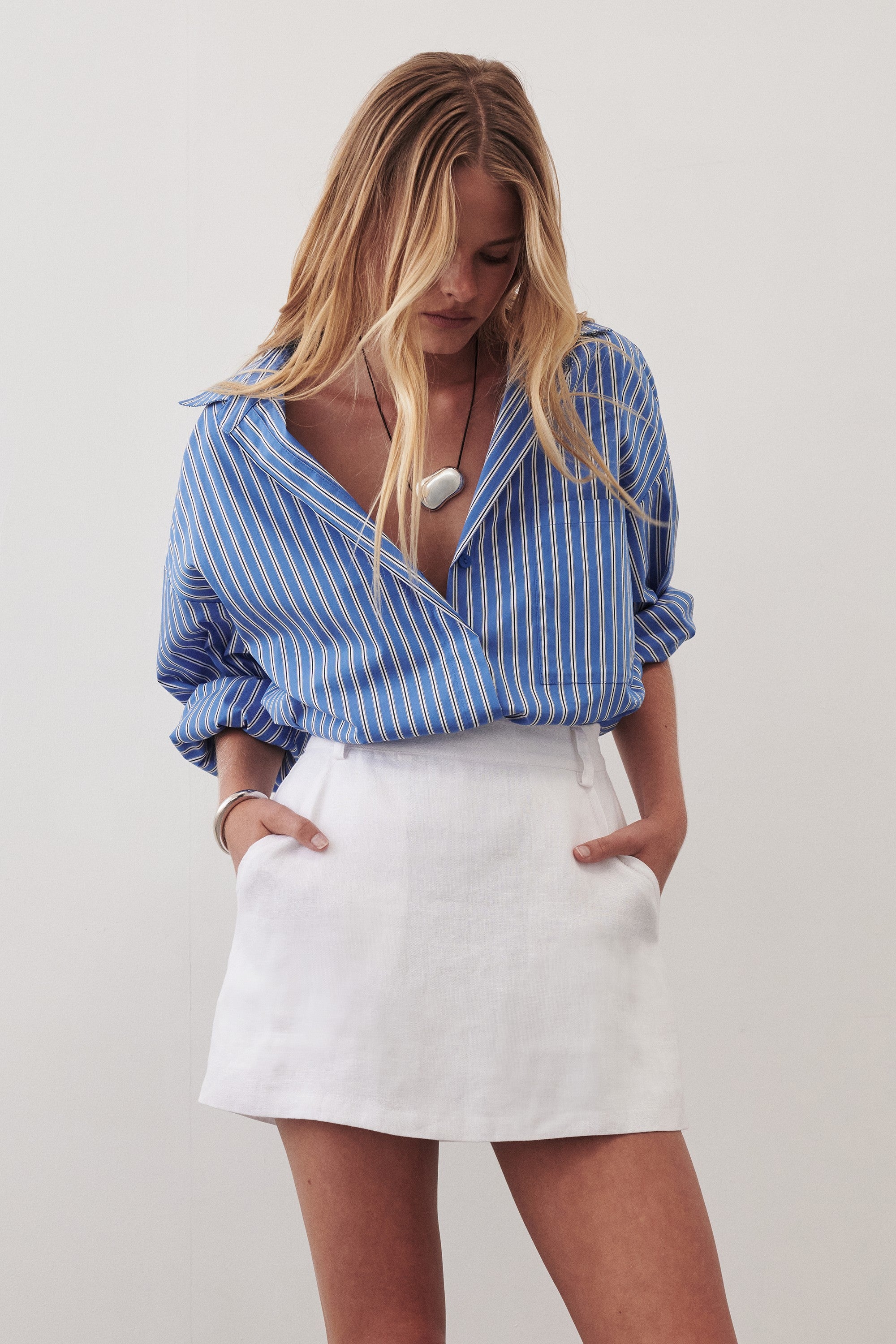 MISHA AZURE STRIPE SHIRT – DISSH