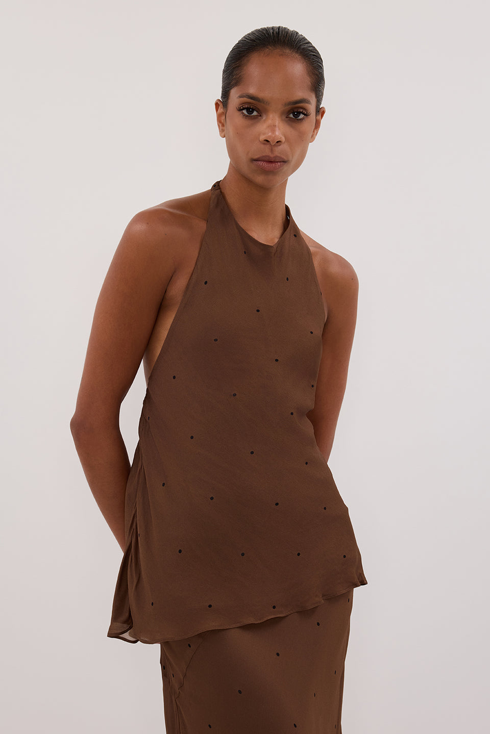 MELROSE FONDANT HALTER TOP