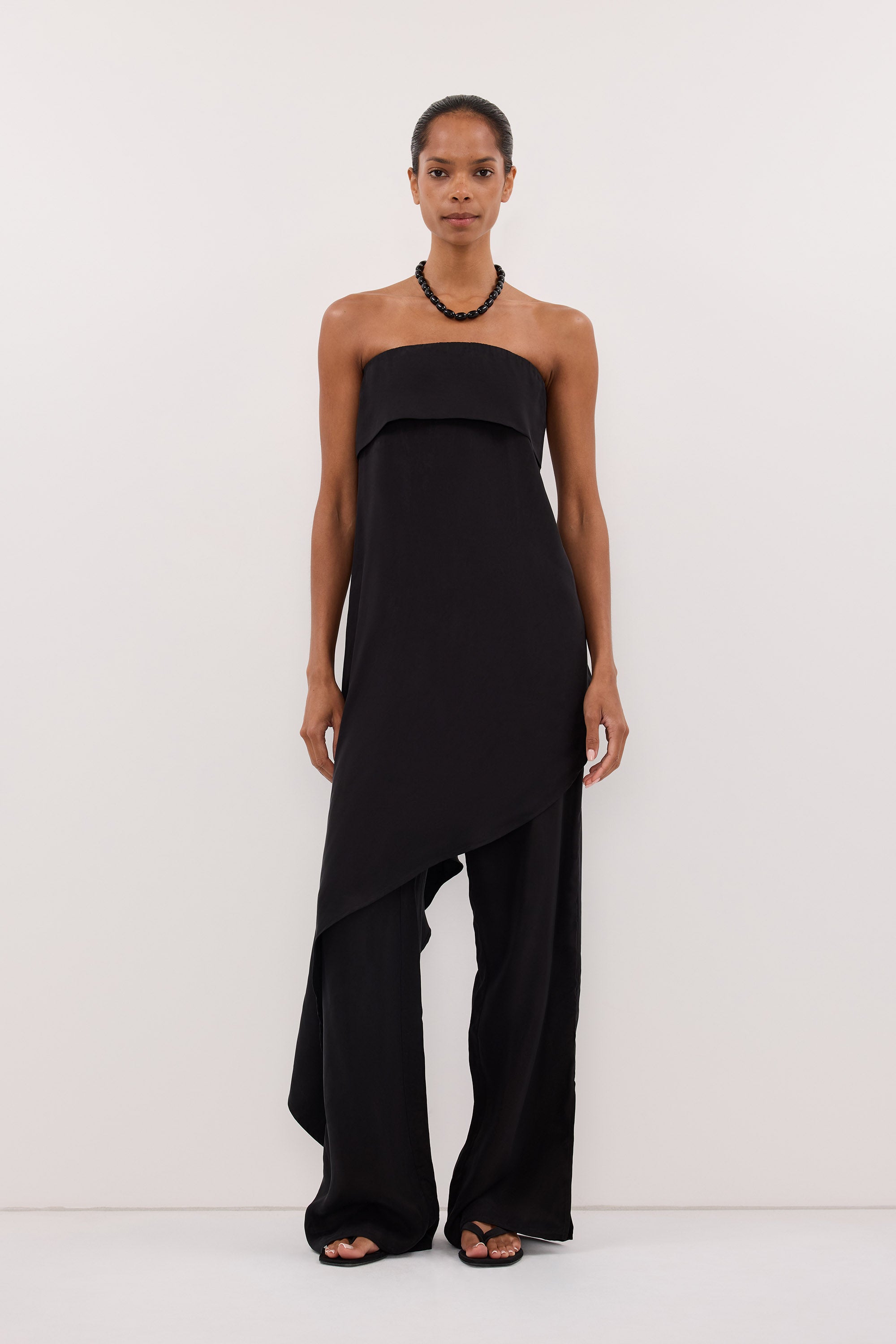 VENUS BLACK CUPRO ASYM TOP – DISSH