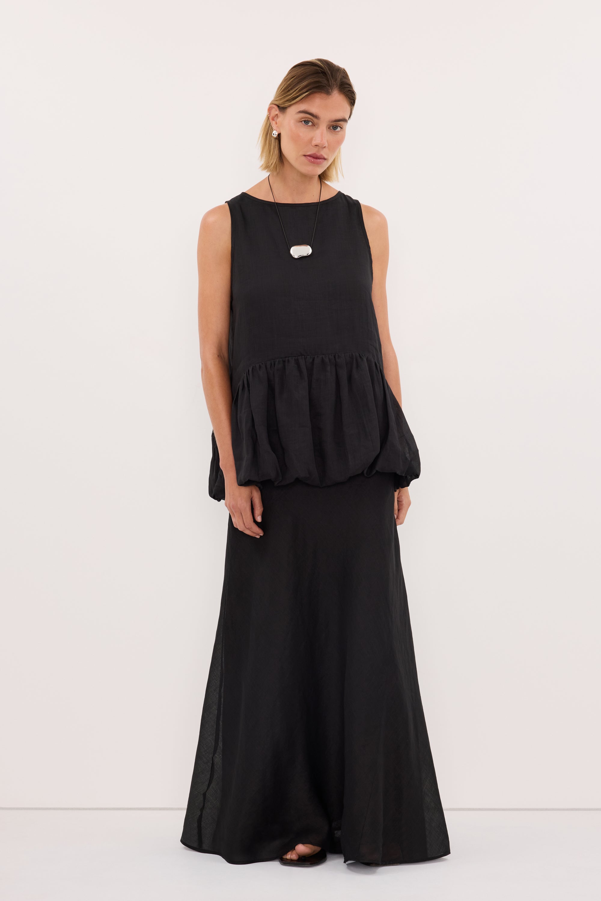 ARLO BLACK RAMIE DROP WAIST TOP DISSH ARLO BLACK RAMIE DROP WAIST TOP DISSH