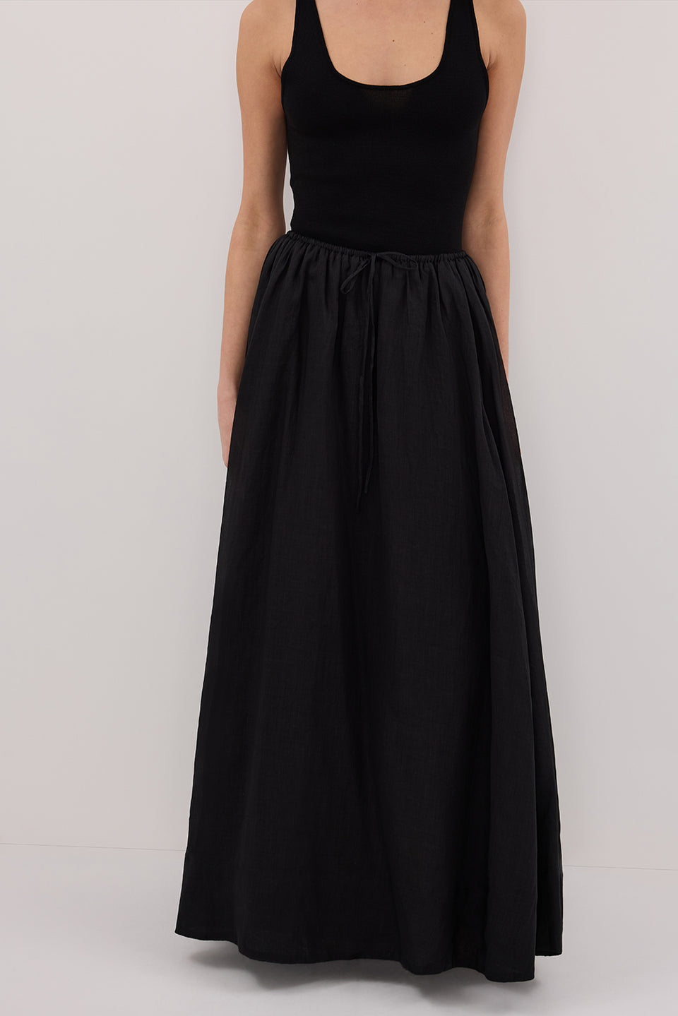 LAYNE BLACK RAMIE MAXI SKIRT