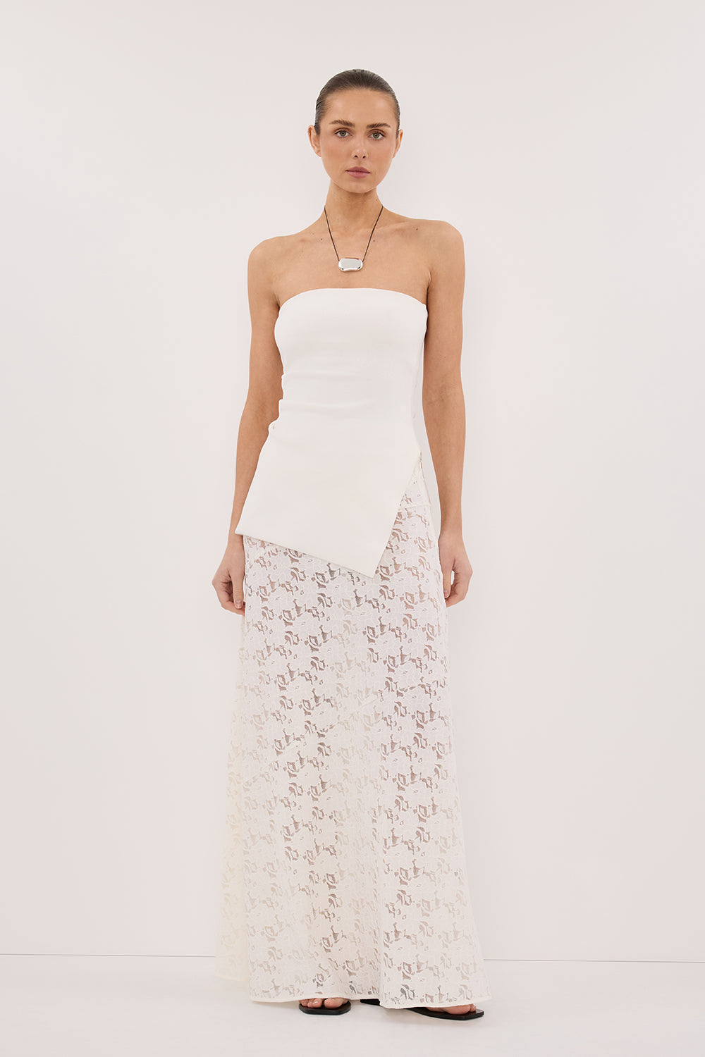 LOULA WHITE LACE MAXI SKIRT DISSH LOULA WHITE LACE MAXI SKIRT DISSH