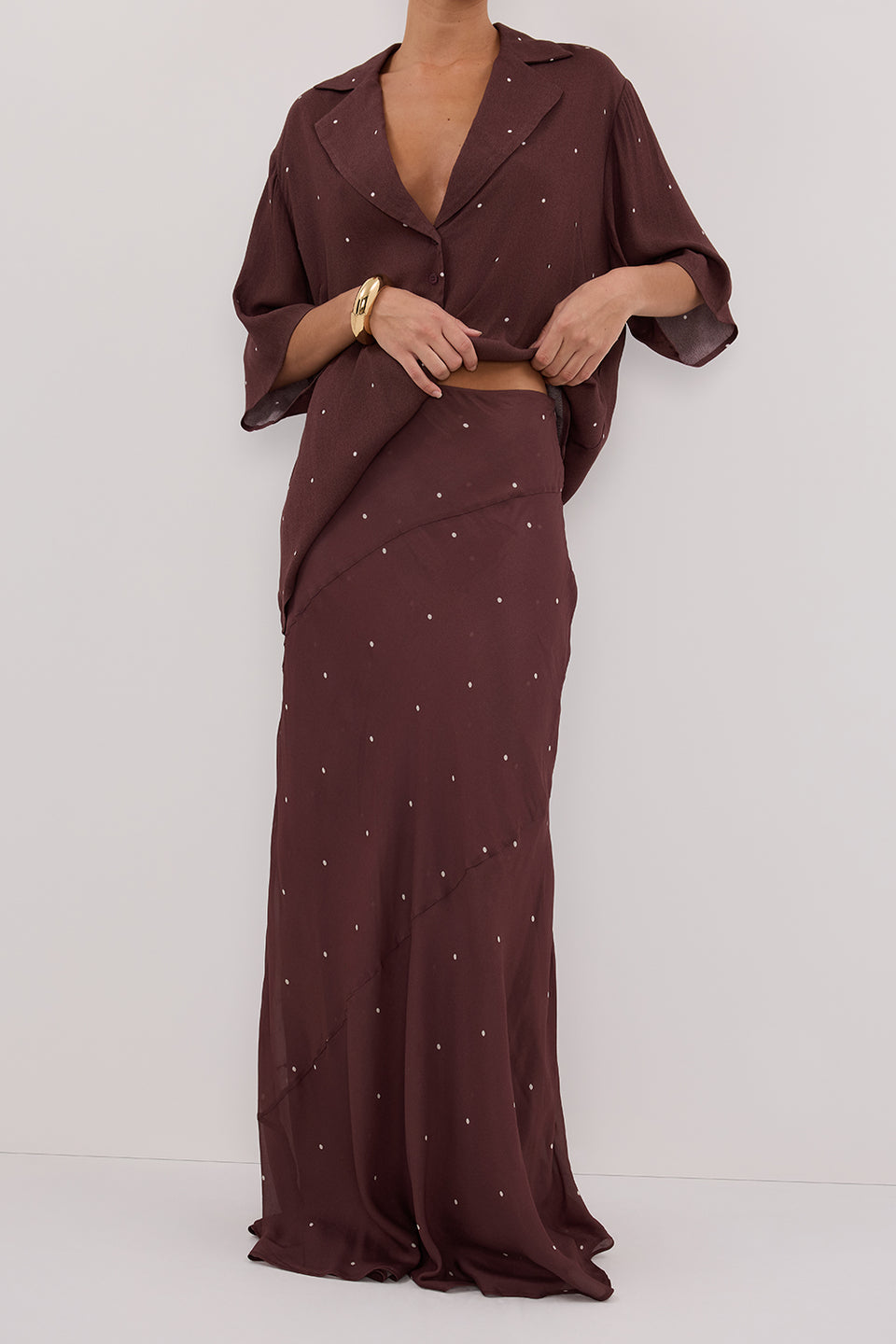 MELROSE WALNUT MIDI SKIRT