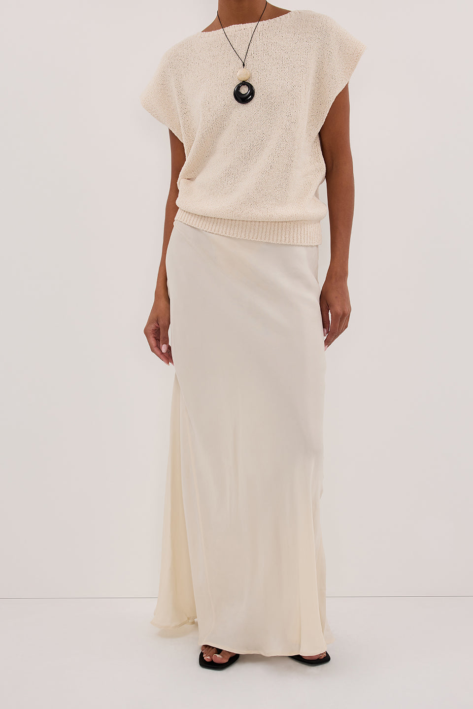 CONNIE SANDSTONE CUPRO MAXI SKIRT