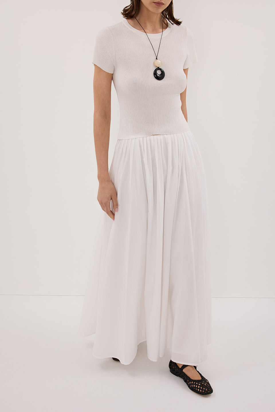 MARINA OFF WHITE MIDI SKIRT