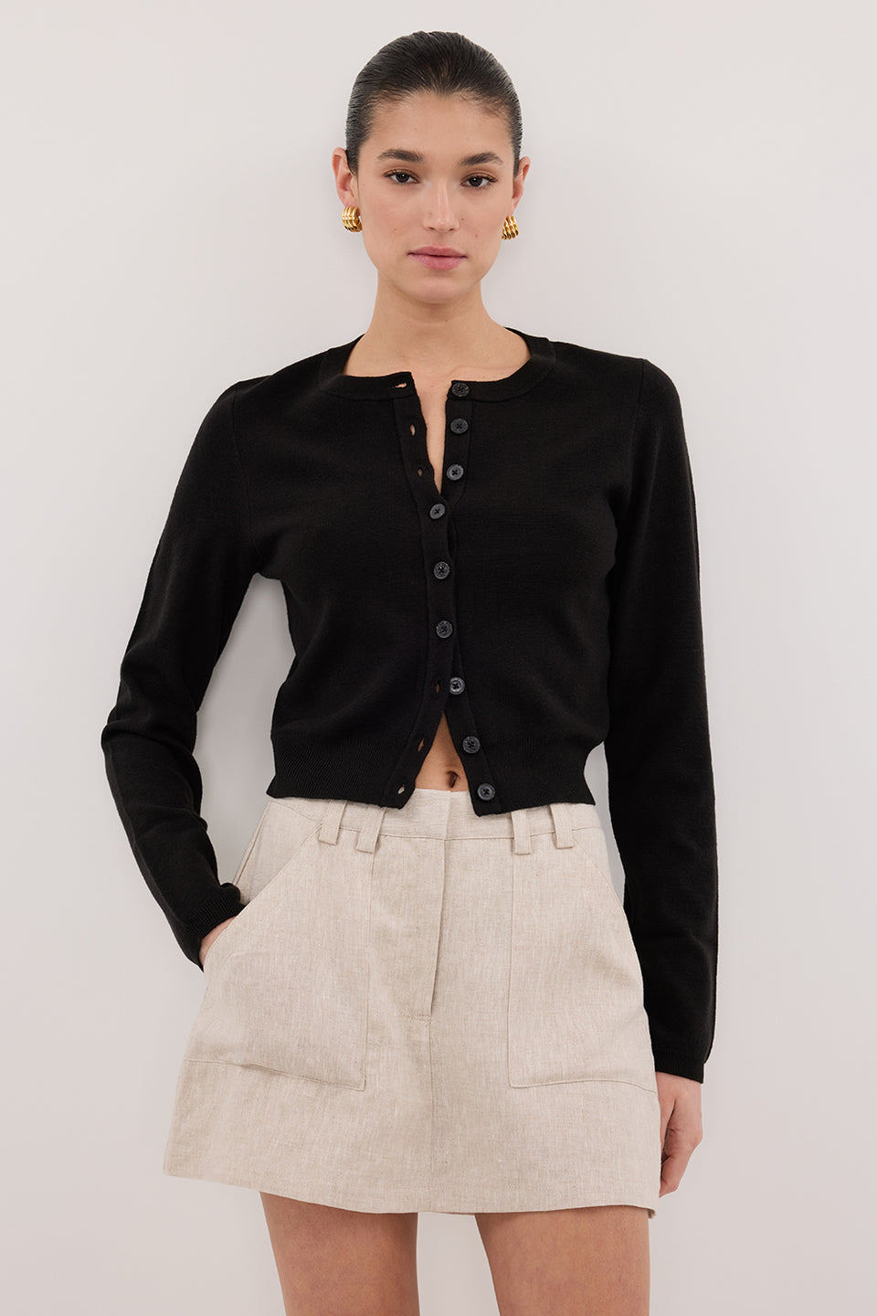 EVA NATURAL LINEN SKORT