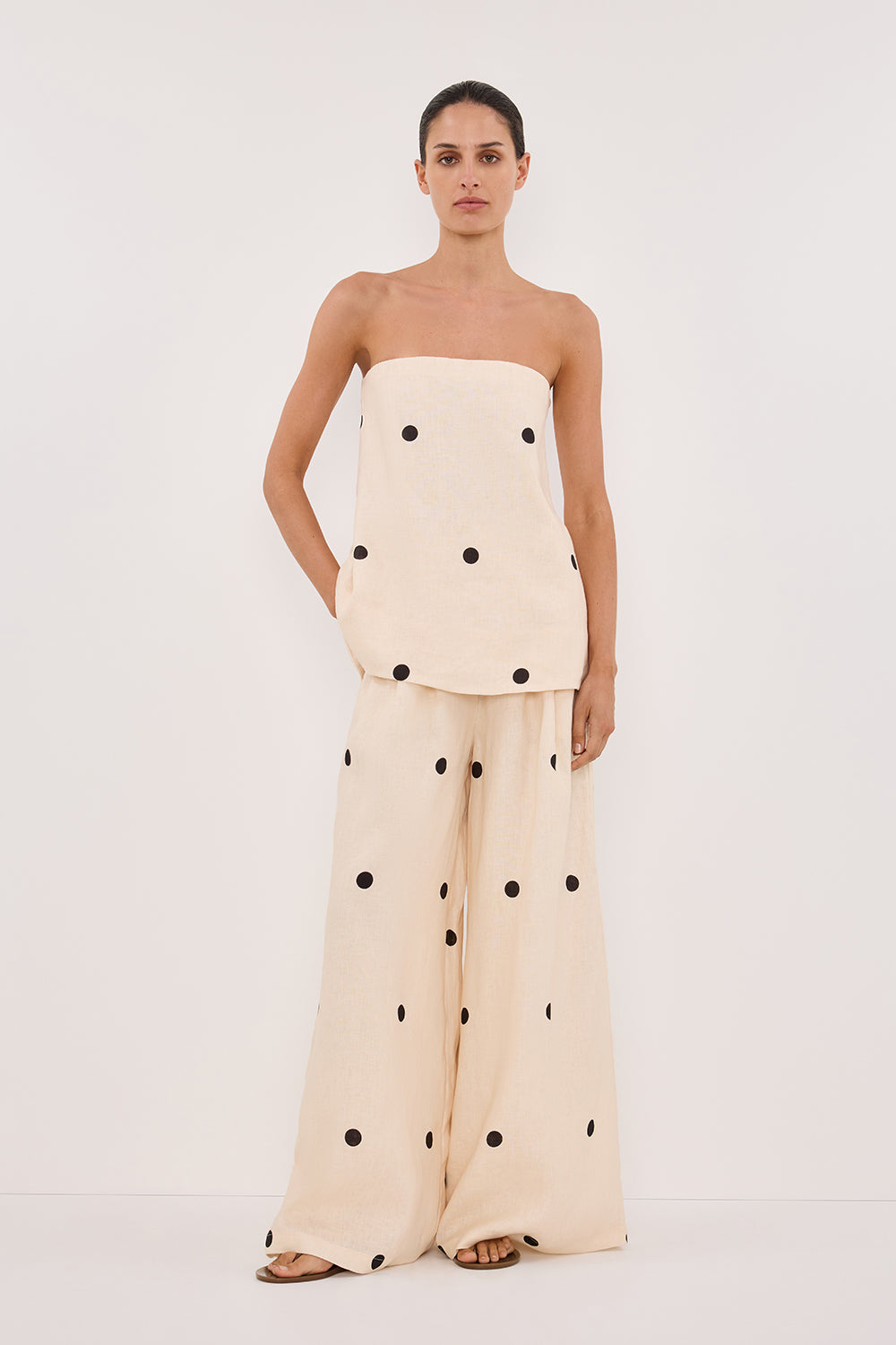 BEVERLY CREAM SPOT PANT – DISSH