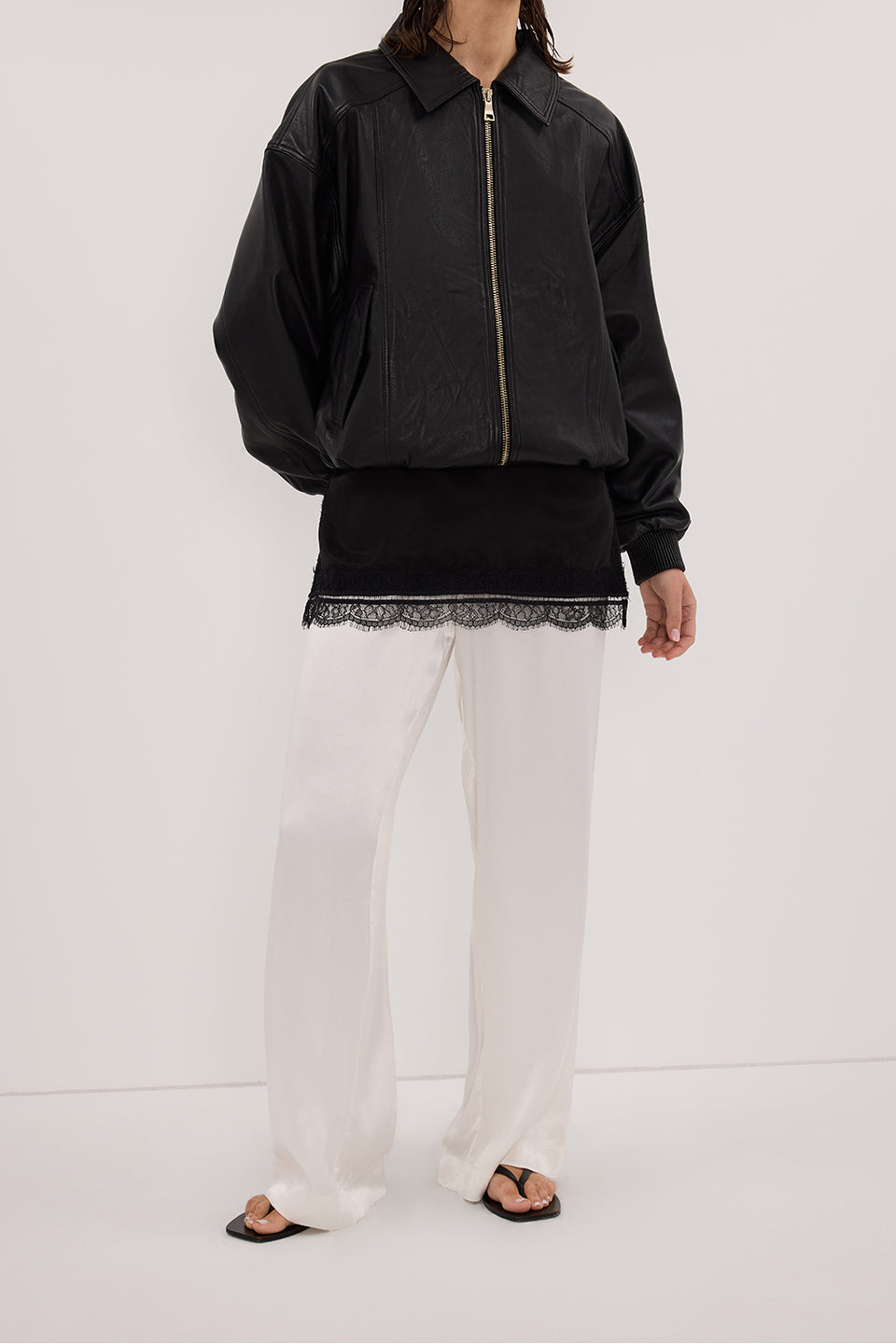 MONICA WHITE SATIN PANT