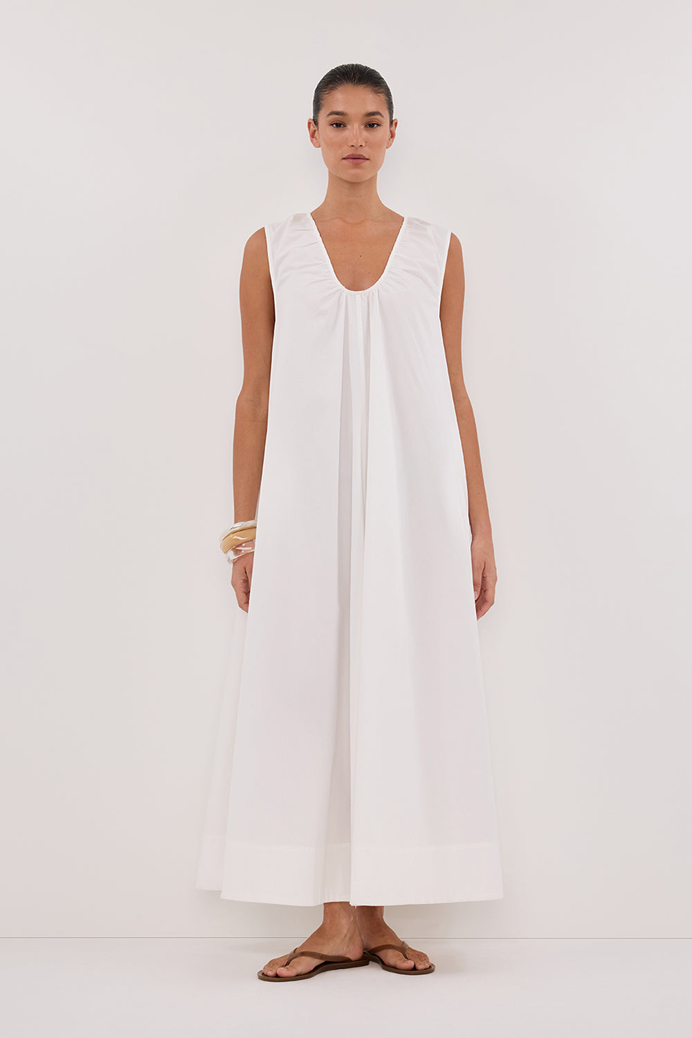 GABBY WHITE OVERSIZED COTTON MIDI DRESS DISSH GABBY WHITE OVERSIZED COTTON MIDI DRESS DISSH