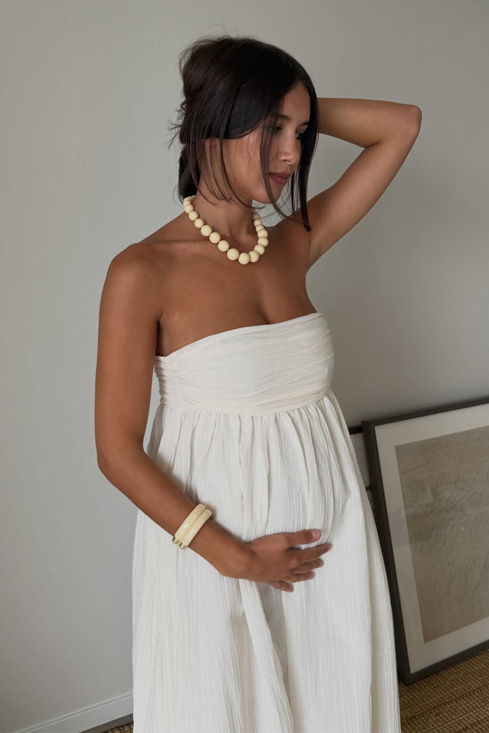 CASEY IVORY CRINKLE RAMIE DRESS – DISSH