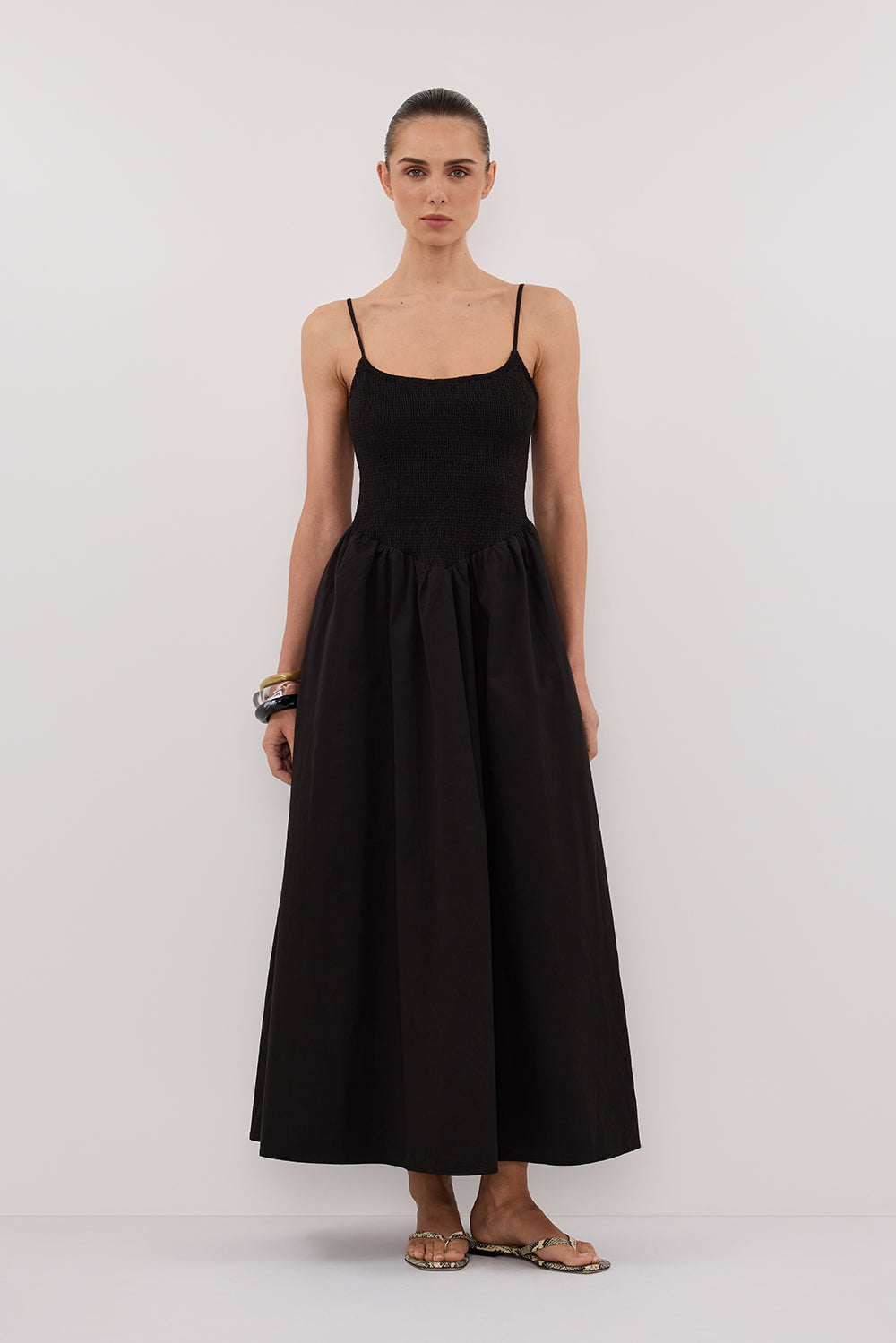 MILANO BLACK COTTON MIDI DRESS DISSH MILANO BLACK COTTON MIDI DRESS DISSH