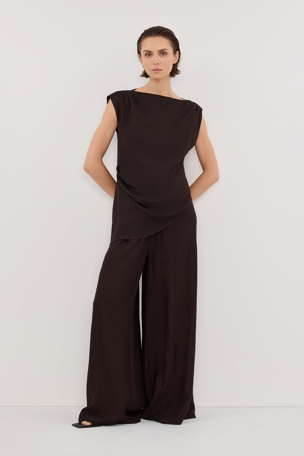 トップス Asymmetrical Draping Bare Top Vince A-Line Asymmetrical Draped Top in Off White