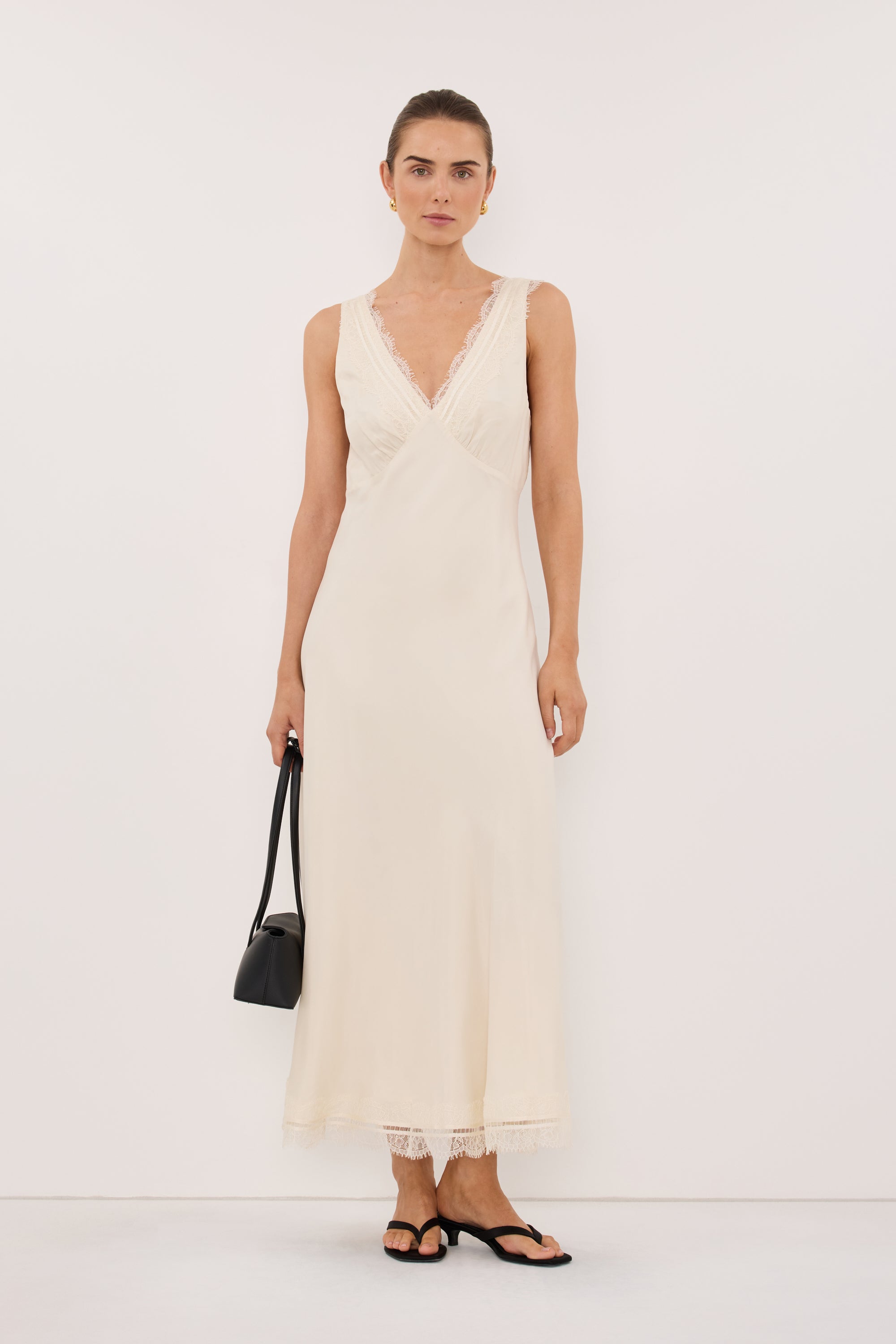 cupro midi dress ANDREA SANDSTONE CUPRO MIDI DRESS
