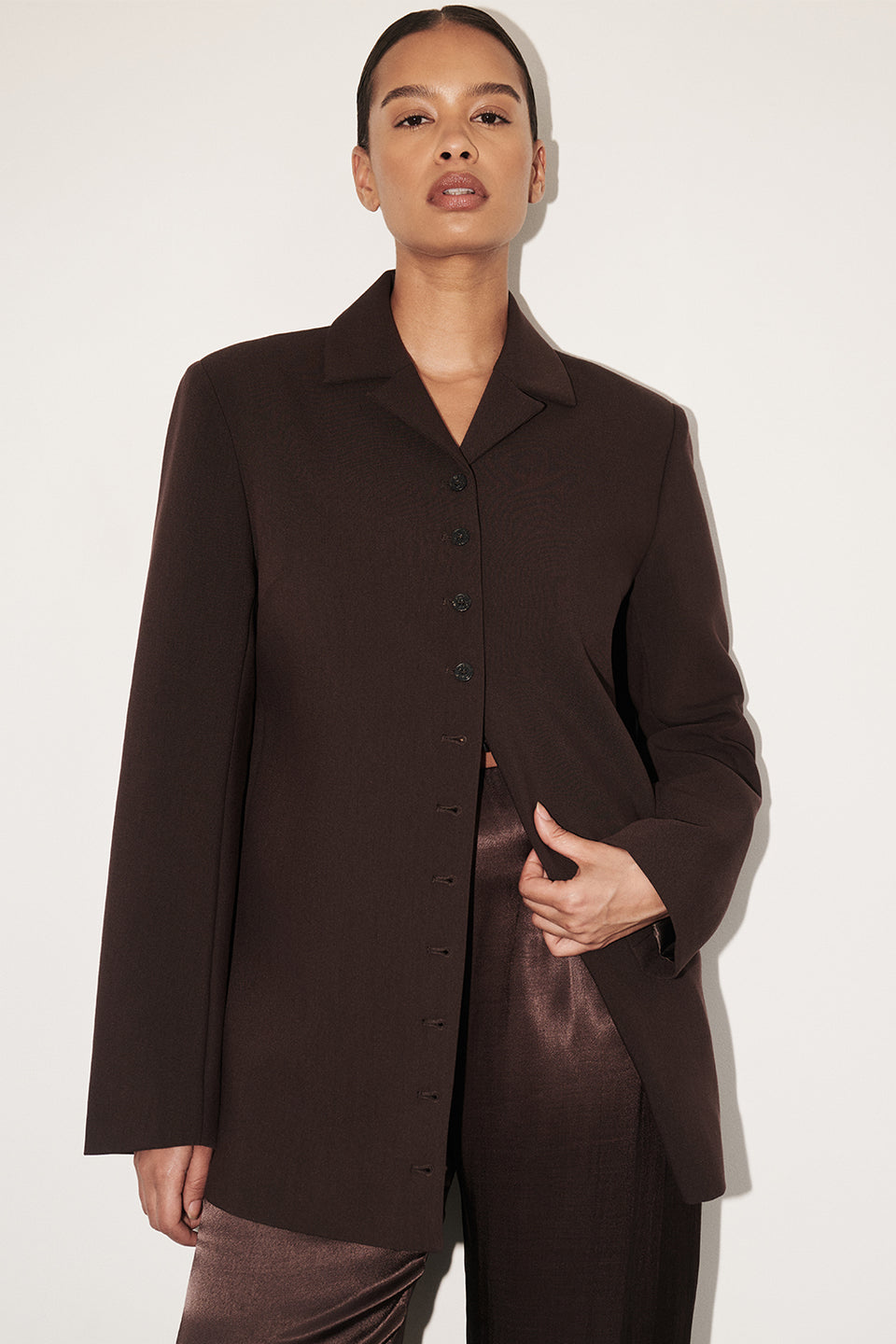 RYKER DARK CHOC OVERSIZED BLAZER