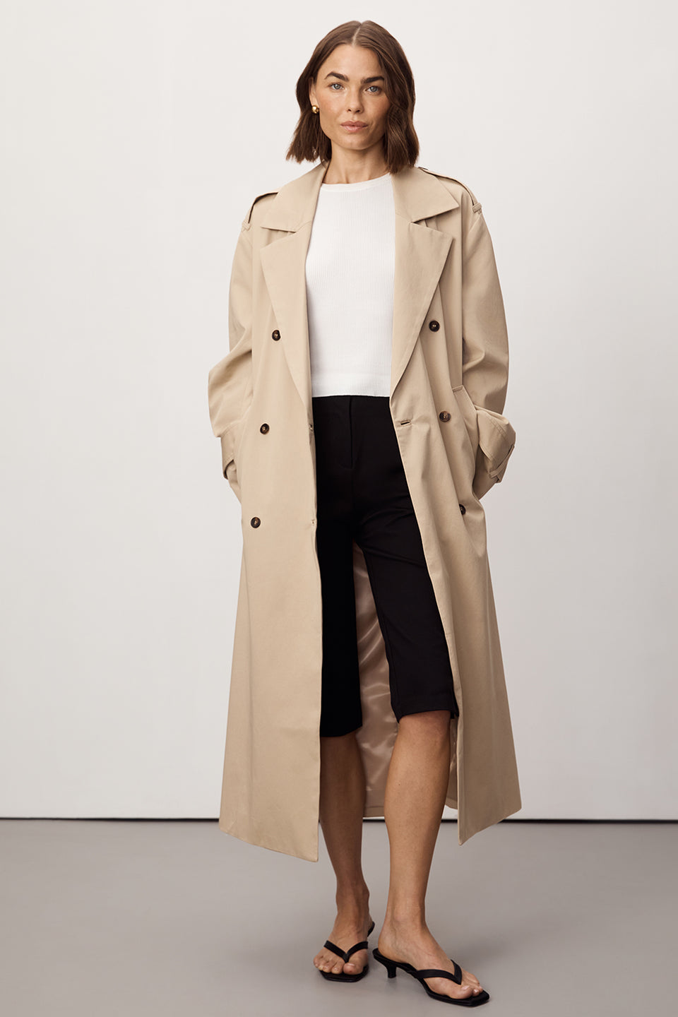 GABRIEL NATURAL BELTED TRENCH COAT