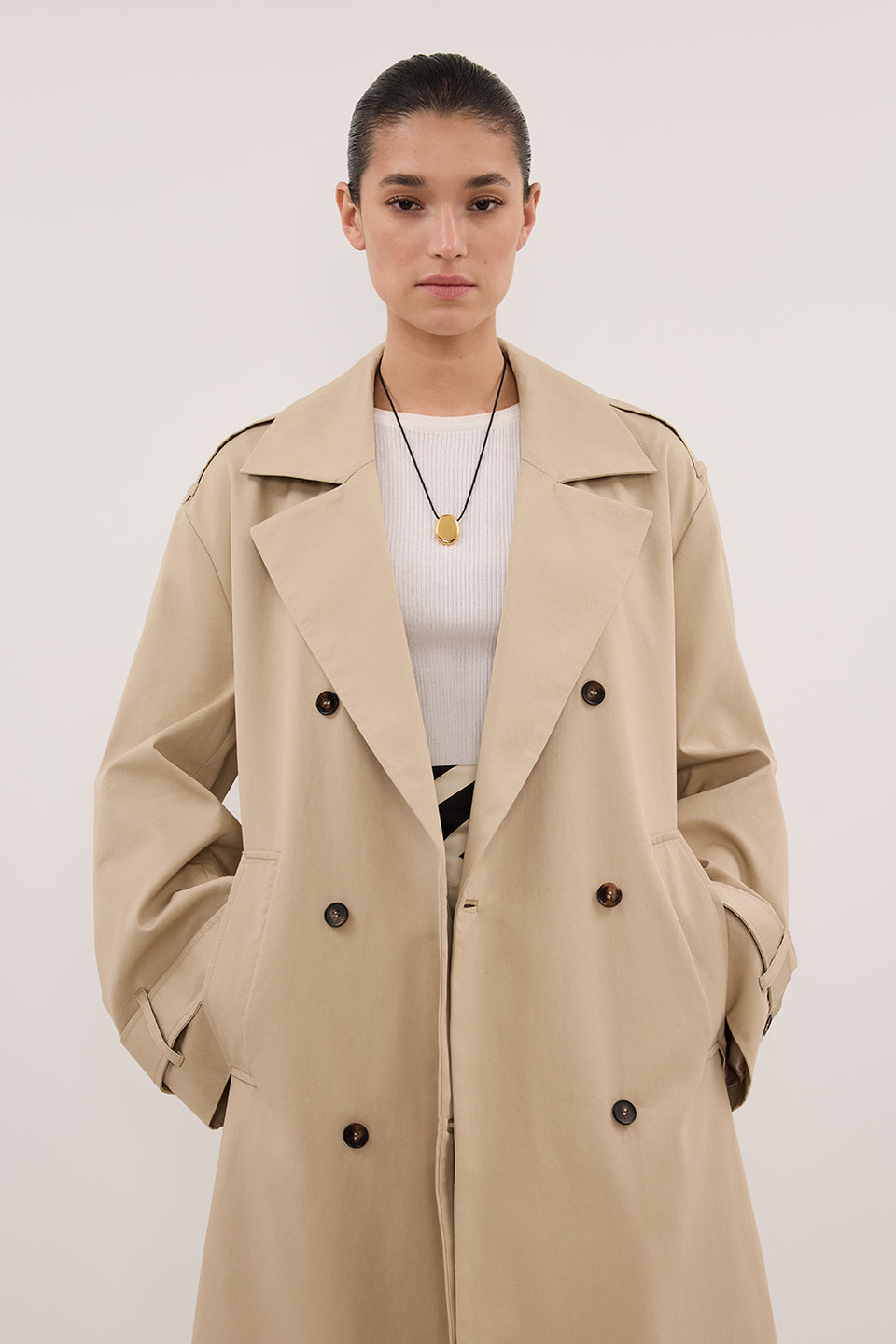 GABRIEL NATURAL BELTED TRENCH COAT