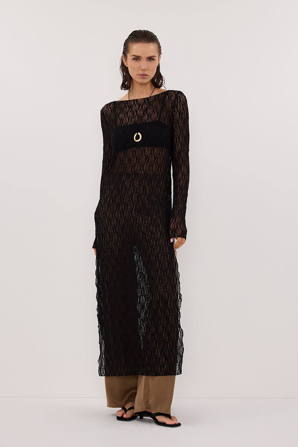 LIZZIE BLACK BOAT NECK TUNIC DISSH LIZZIE BLACK BOAT NECK TUNIC DISSH