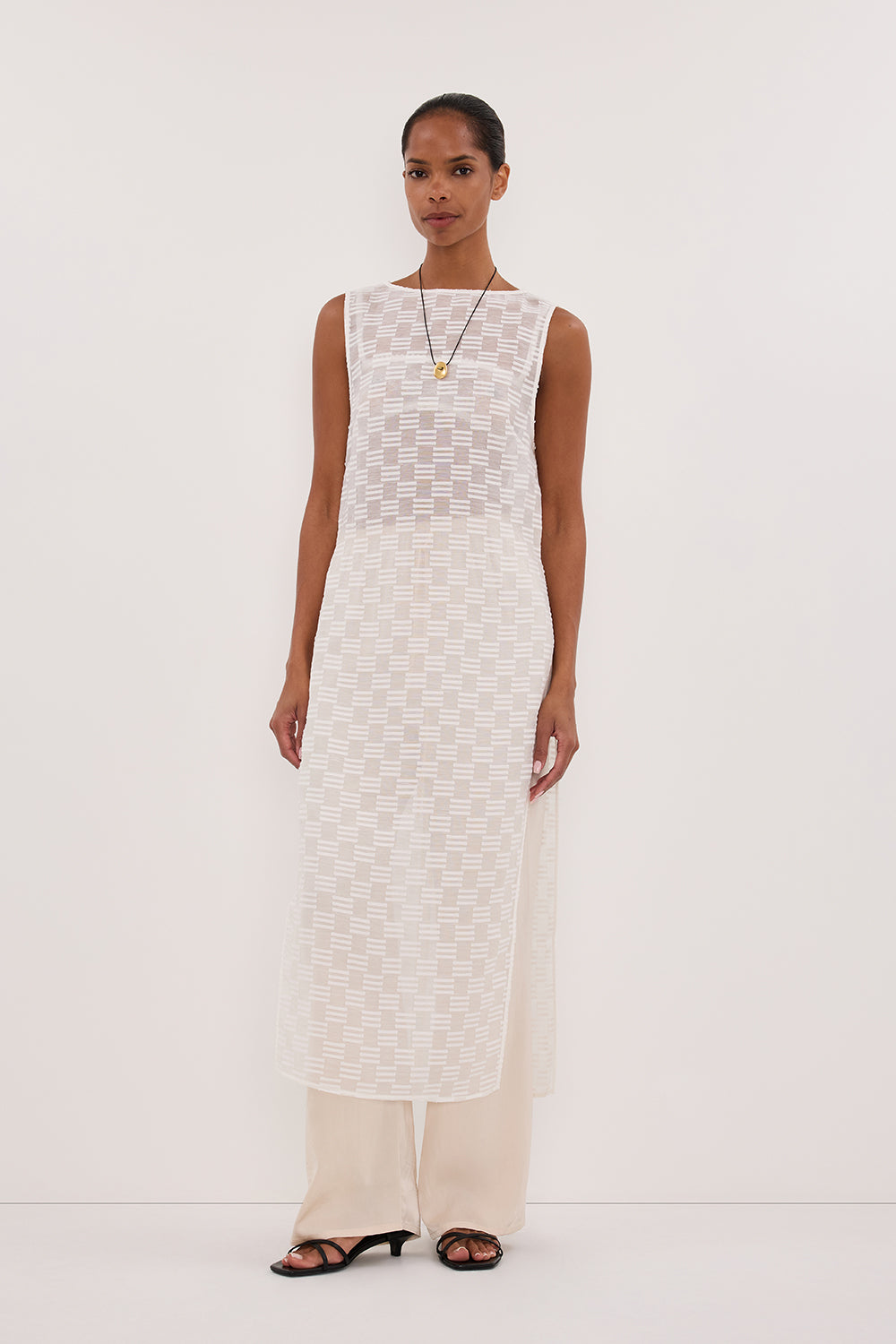 tunic white dress Elba Sheer Tunic Top in White By DISSH