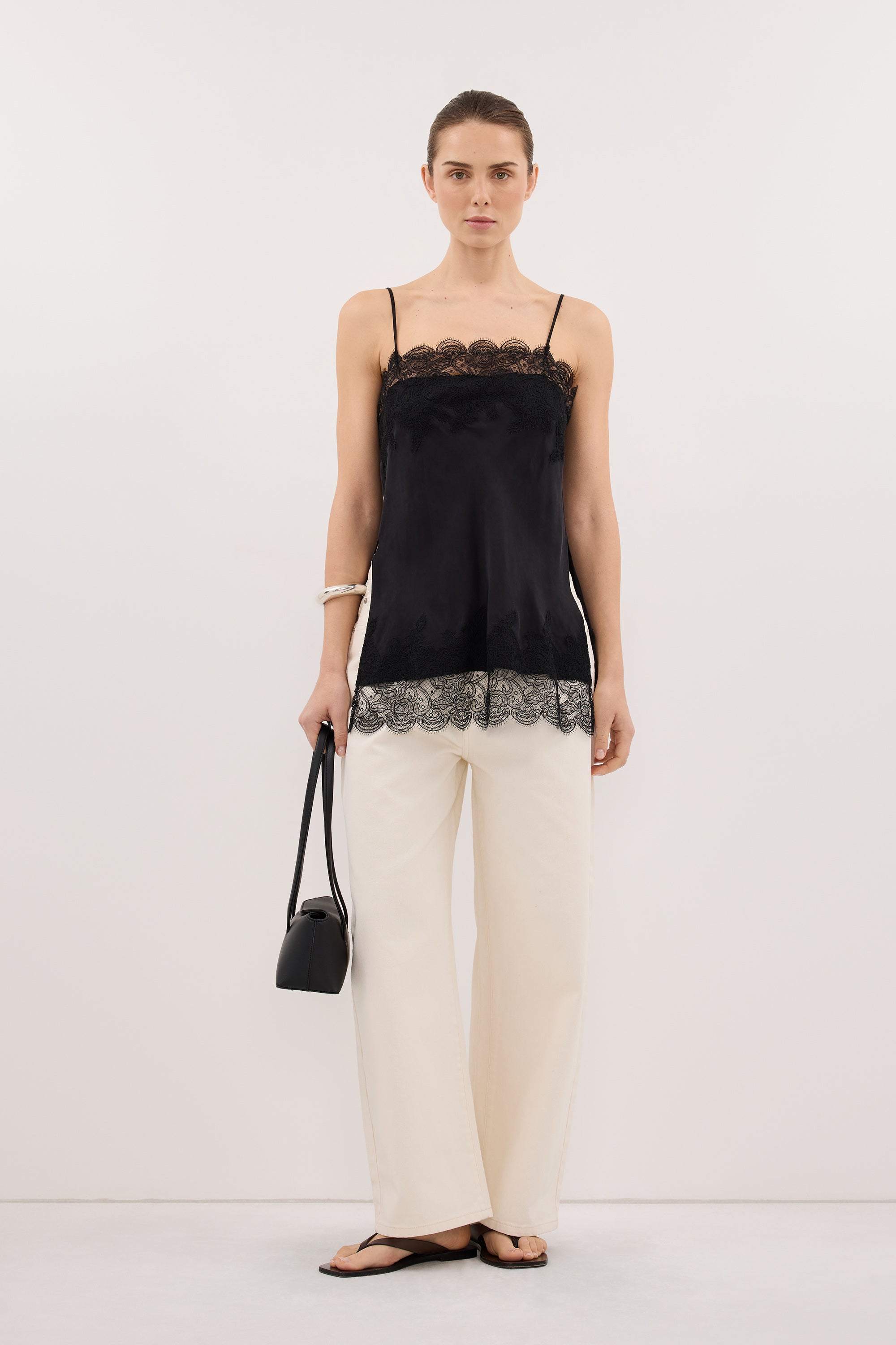 MINA BLACK CUPRO LACE TOP – DISSH