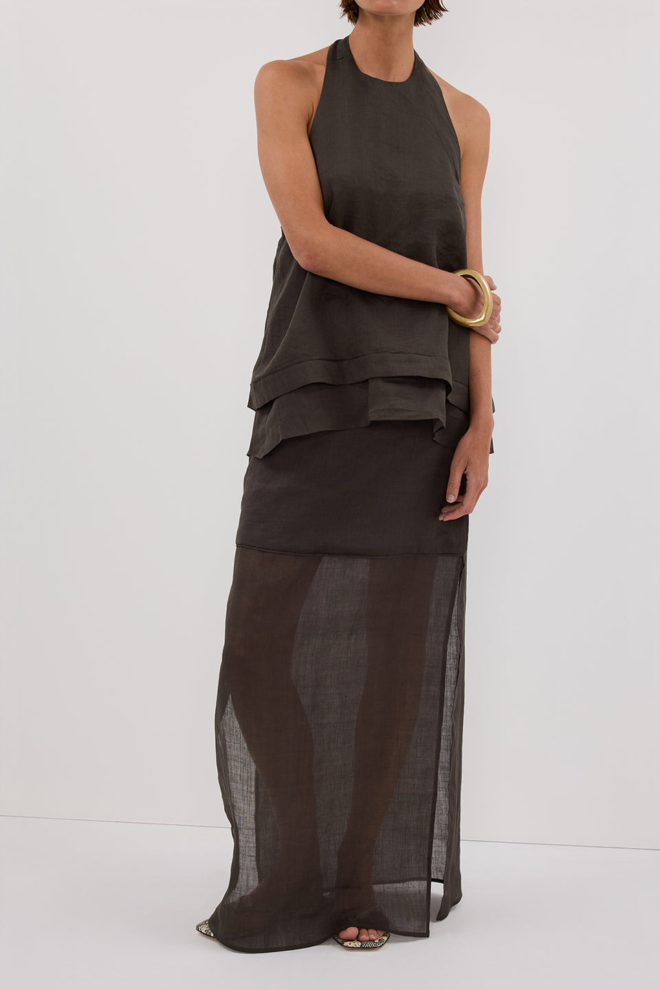 KAI PETROL RAMIE MIDI SKIRT