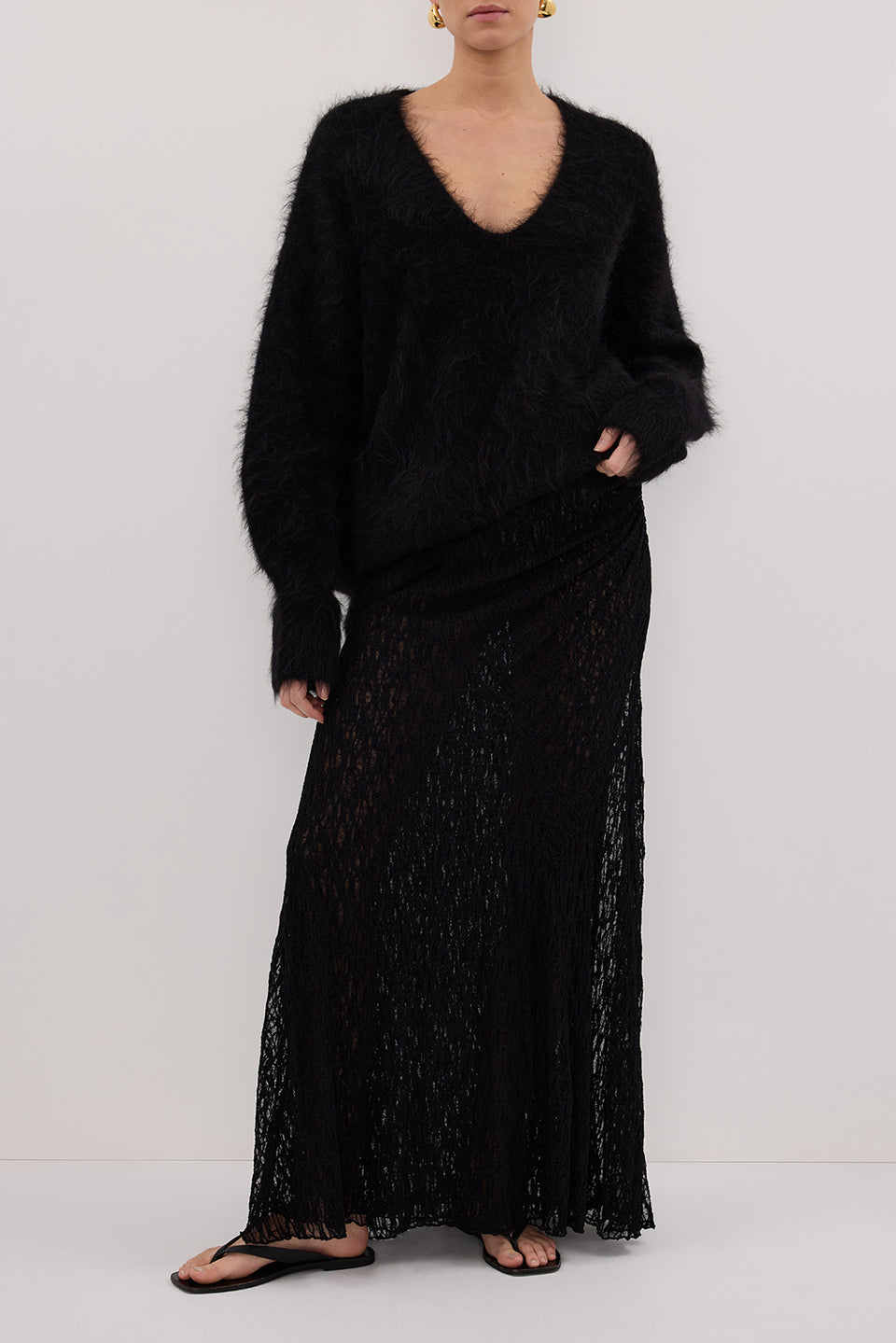 LIZZIE BLACK LAYERED LACE SKIRT