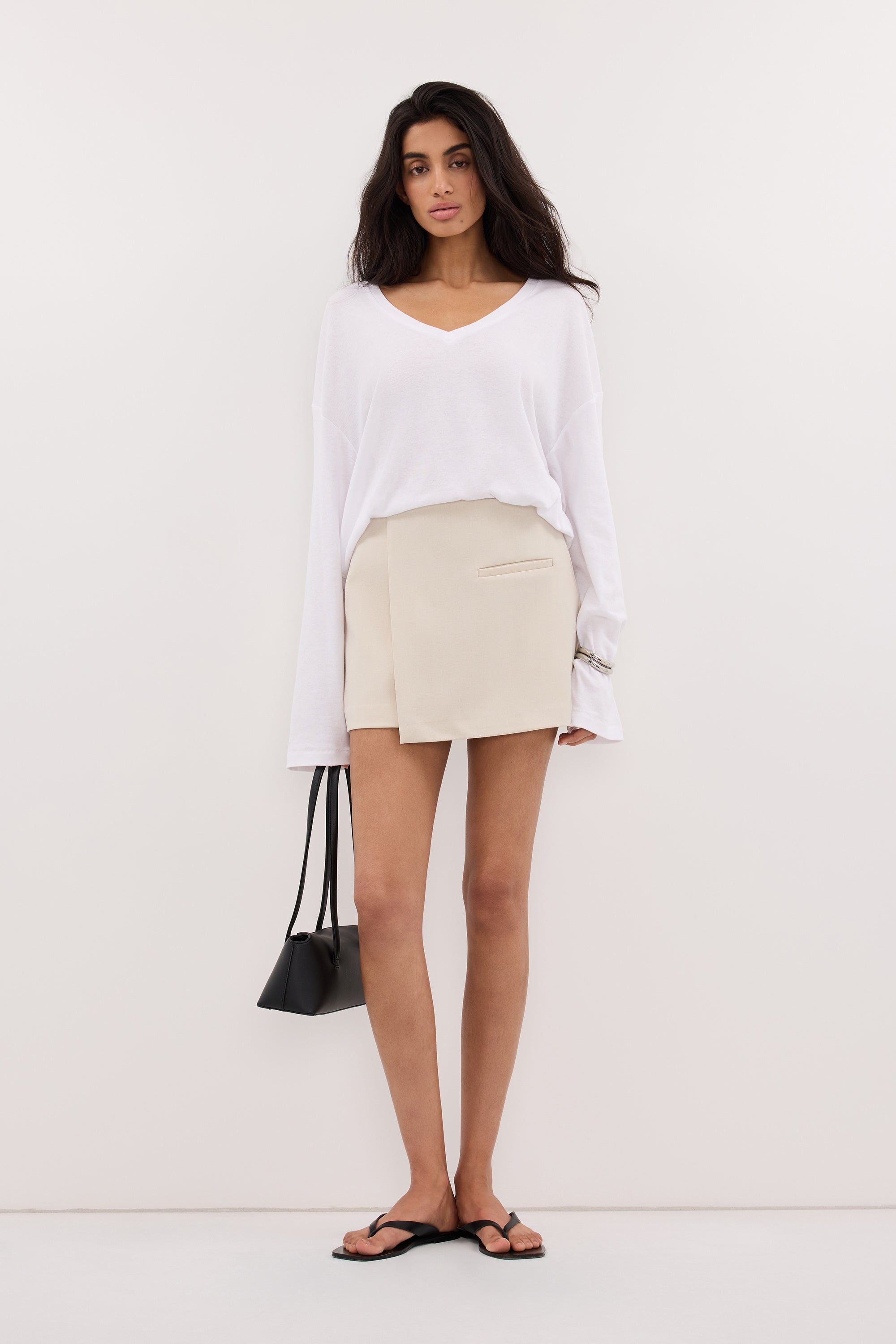 DANICA BONE ASYM WRAP SKORT – DISSH