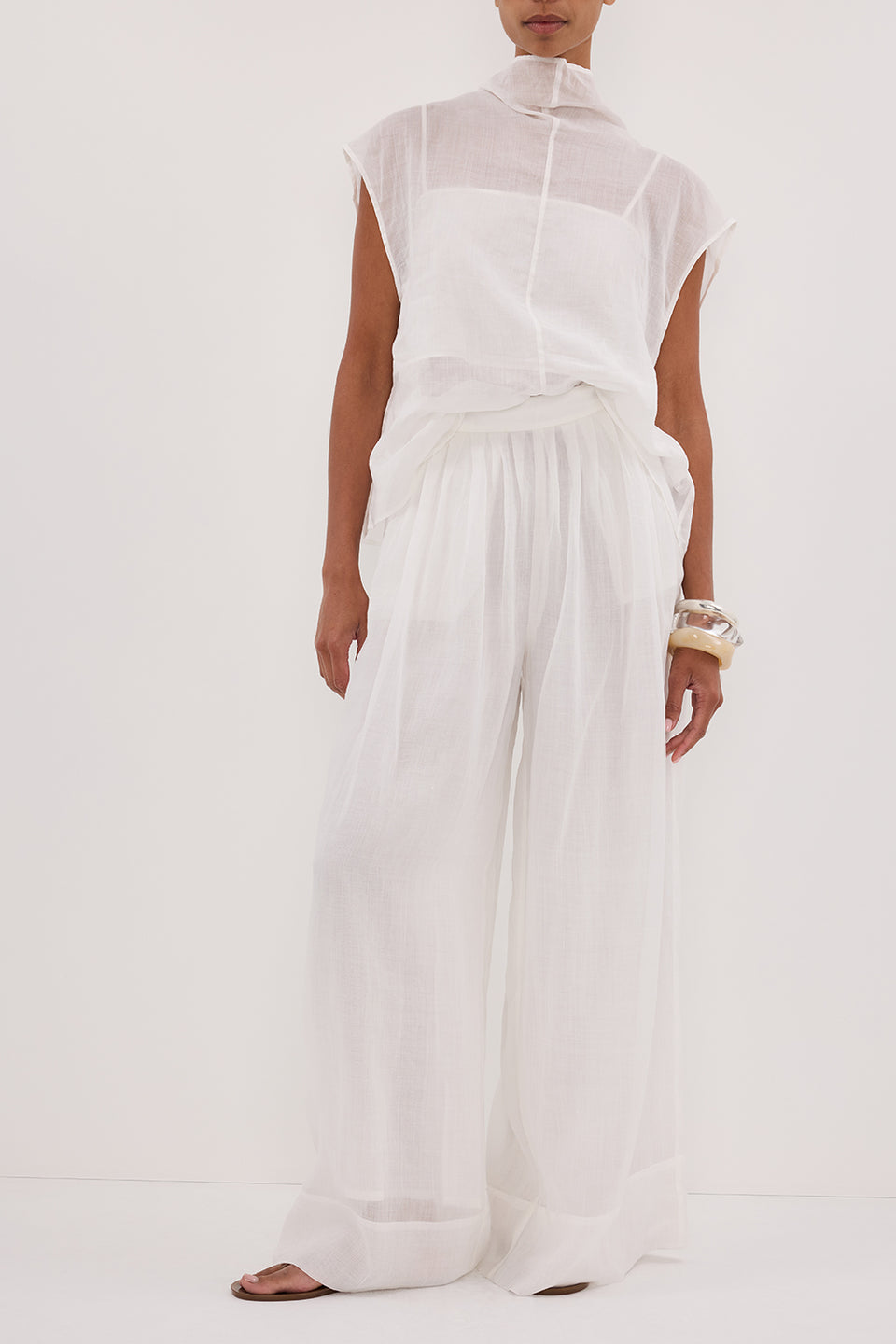 CARMEL WHITE RAMIE PANT