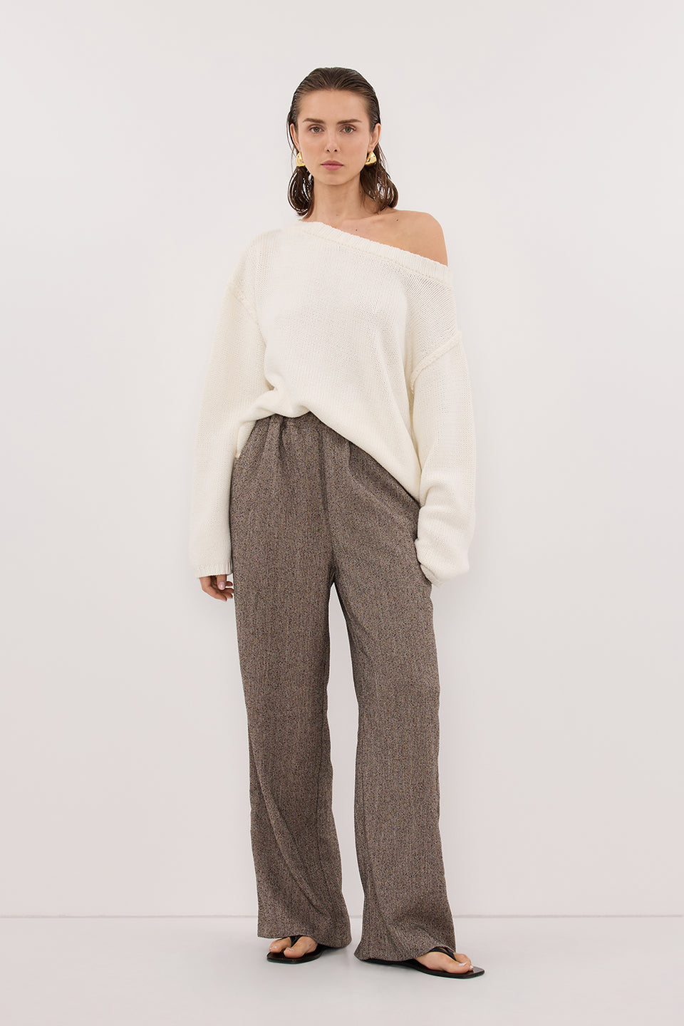 FRANKIE CHOC TWEED PANT