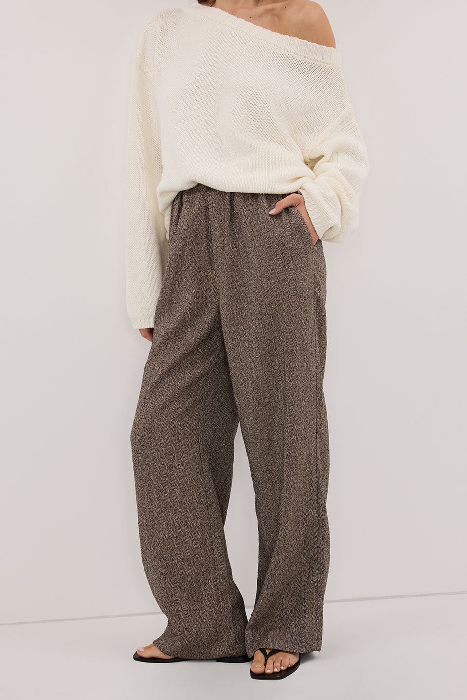 FRANKIE CHOC TWEED PANT