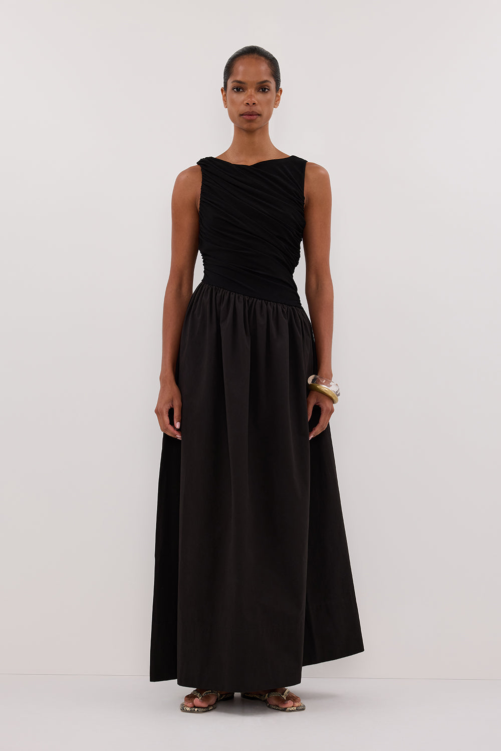 ALEXANDRA BLACK HYBRID MIDI DRESS DISSH ALEXANDRA BLACK HYBRID MIDI DRESS DISSH