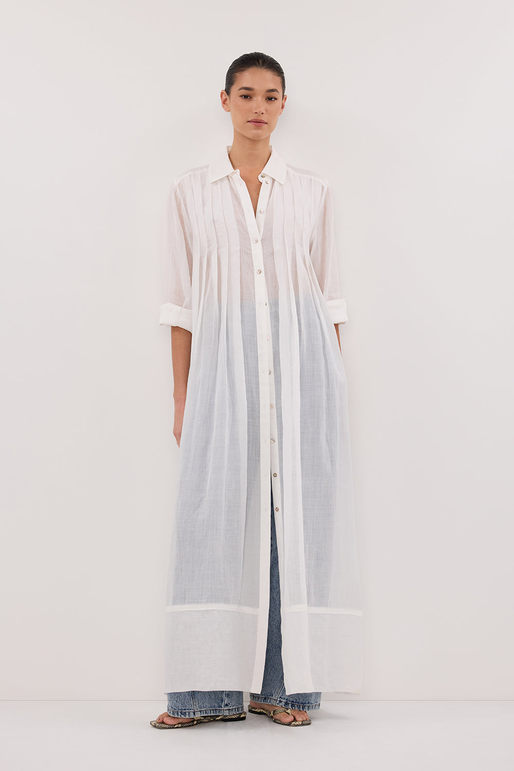 CARMEL WHITE RAMIE SHIRT DRESS – DISSH