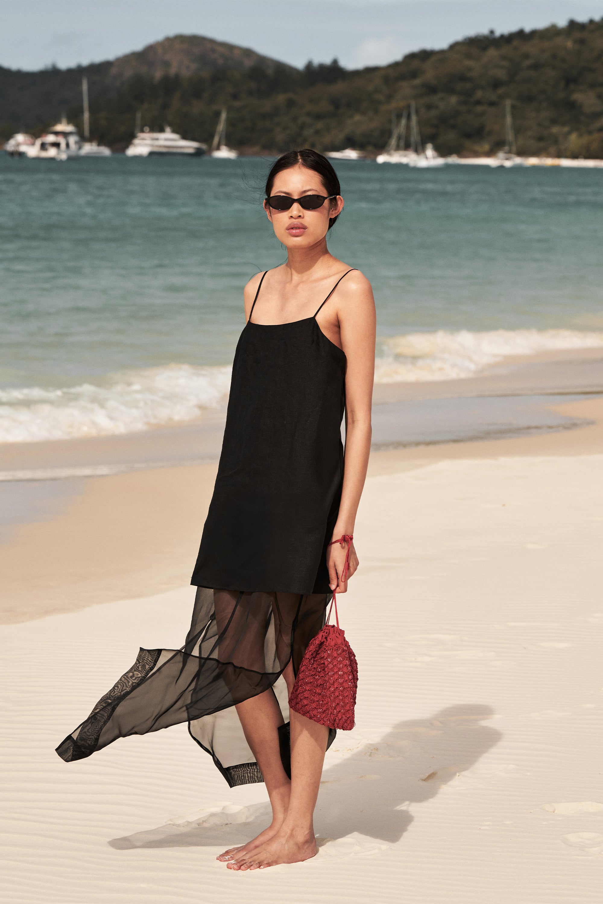 black linen maxi dress LILYANA ORGANZA – DISSH The Fall Wedding Guest R4F480723X Loose and extremely comfortable Color:Sky_Blue