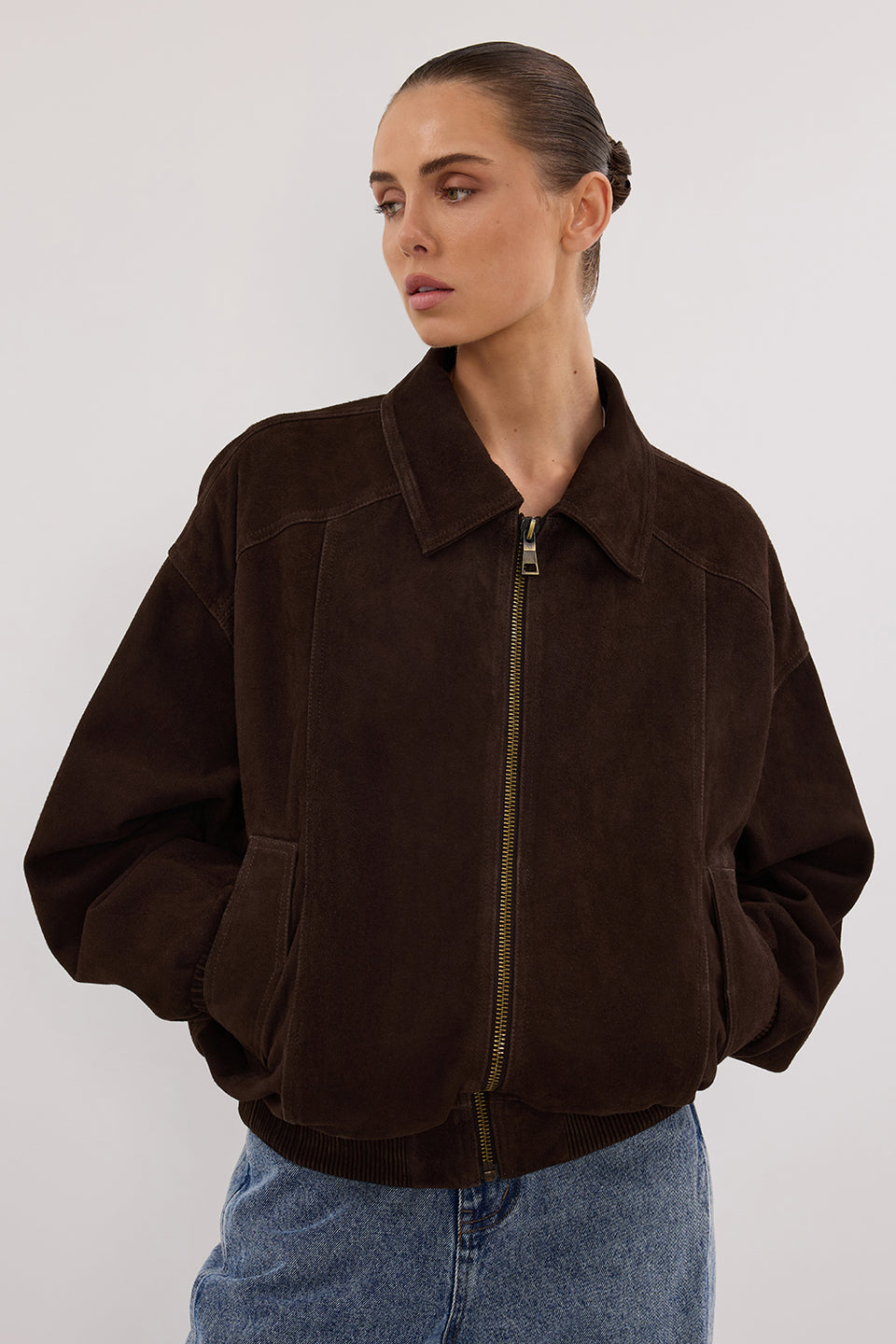 DALTON BITTER CHOC SUEDE BOMBER