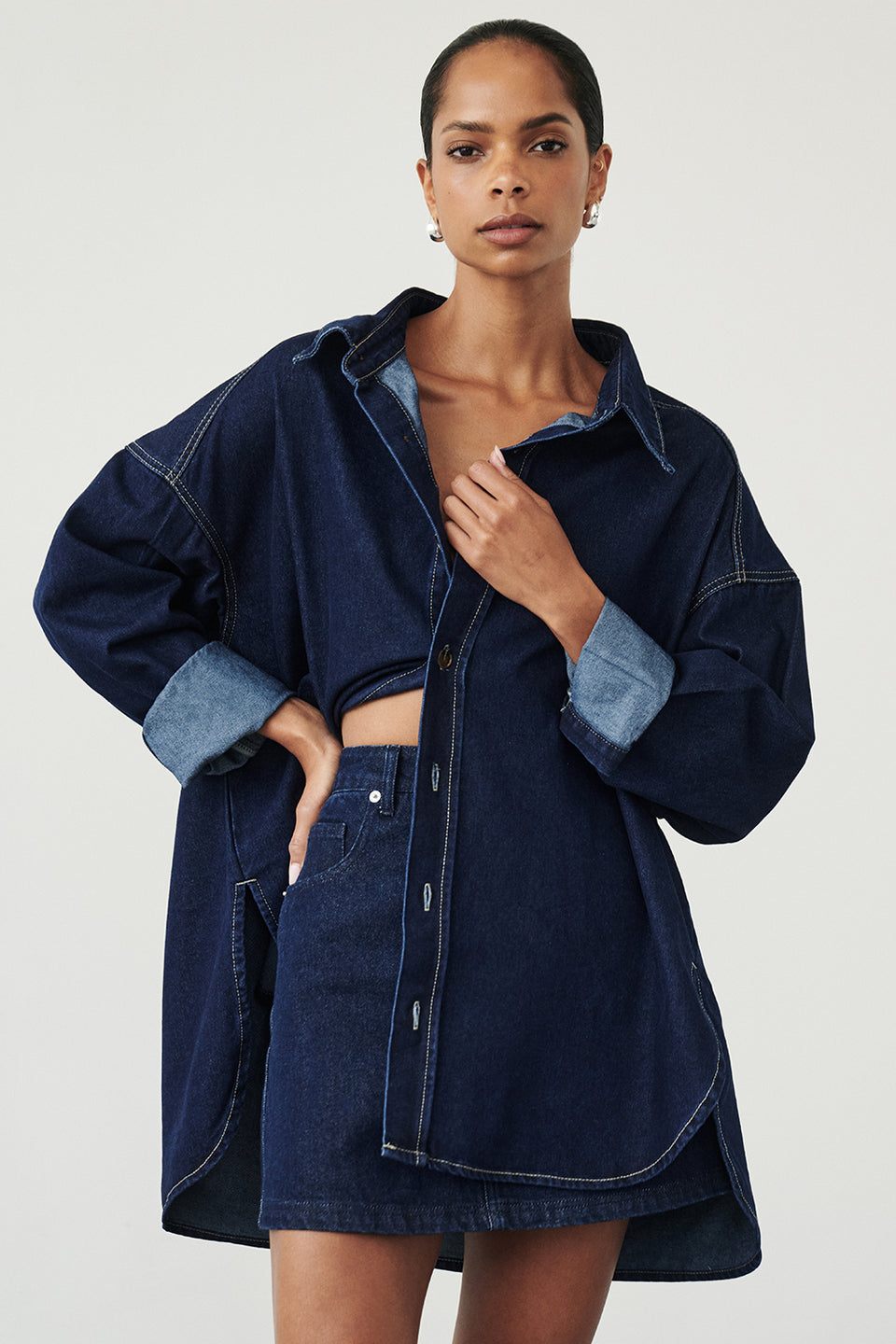 ASHTON INDIGO OVERSIZED DENIM SHIRT