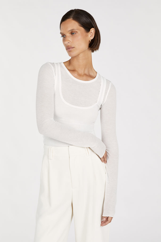 TOP SLEEVED OFF Dissh | LAYER JUDE WHITE