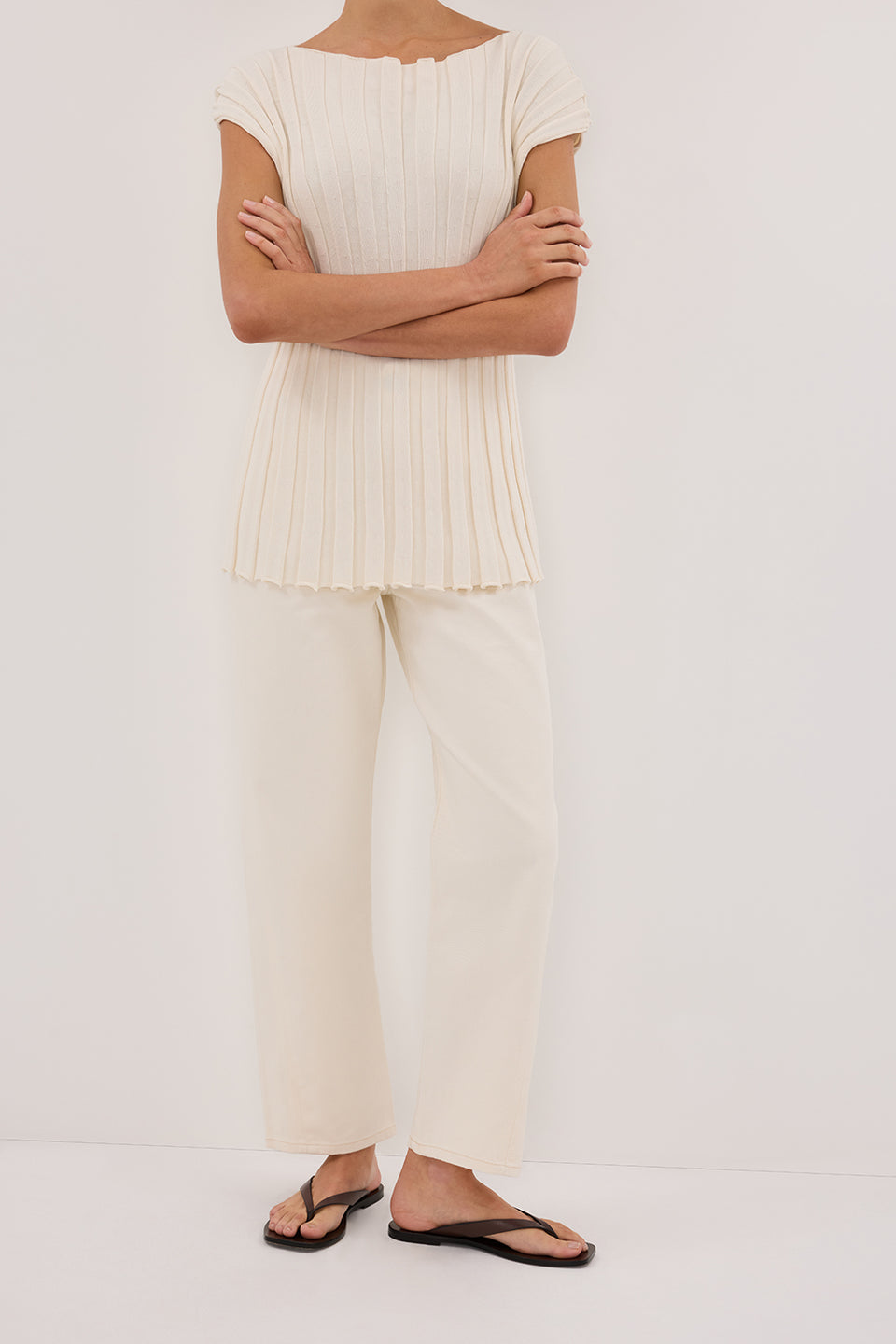 FINN CREAM TWISTED SEAM JEAN