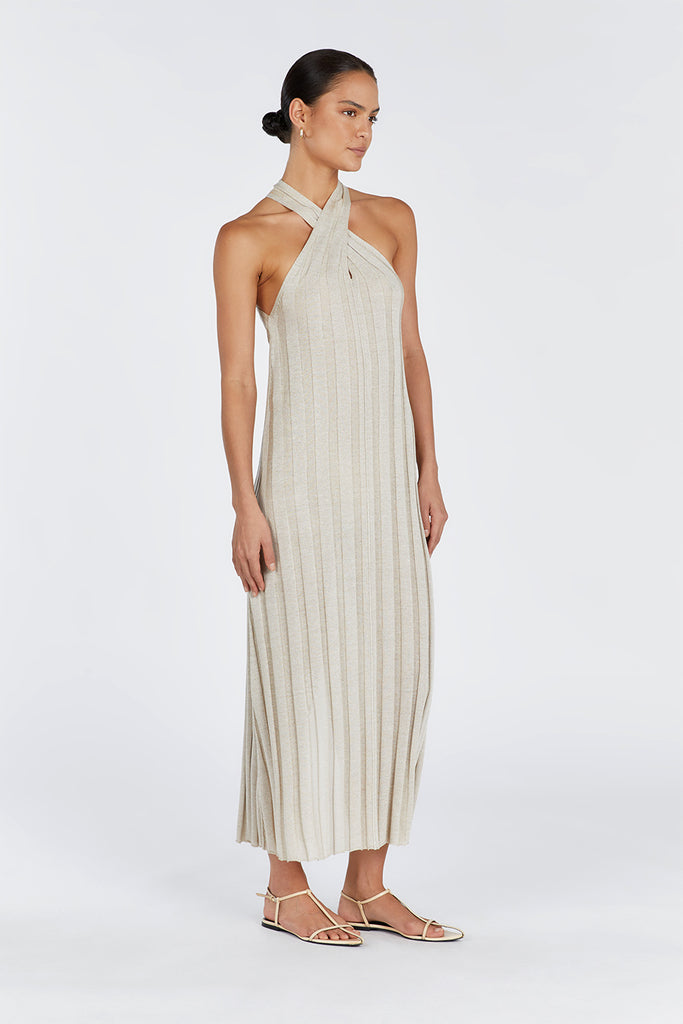 EVERLY NATURAL TWIST KNIT DRESS Dissh