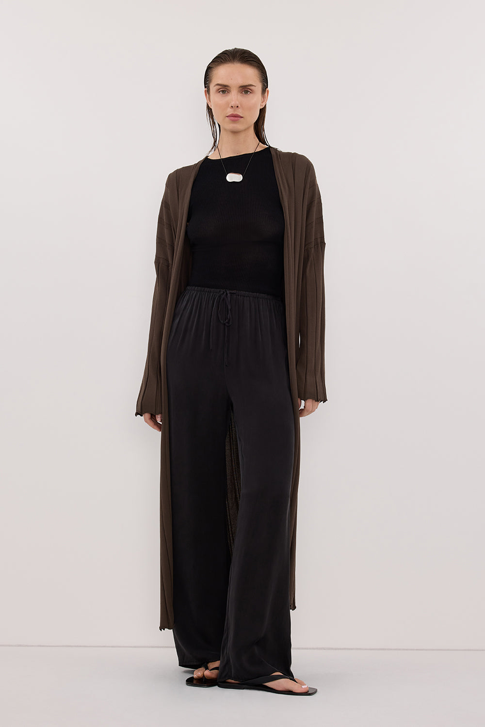 EVE DARK OLIVE KNIT MIDI CARDIGAN – DISSH