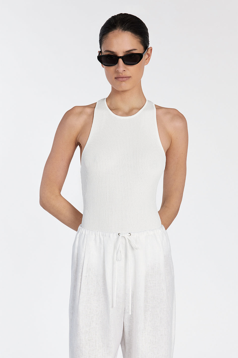 MARTHA OFF WHITE RACER BODYSUIT