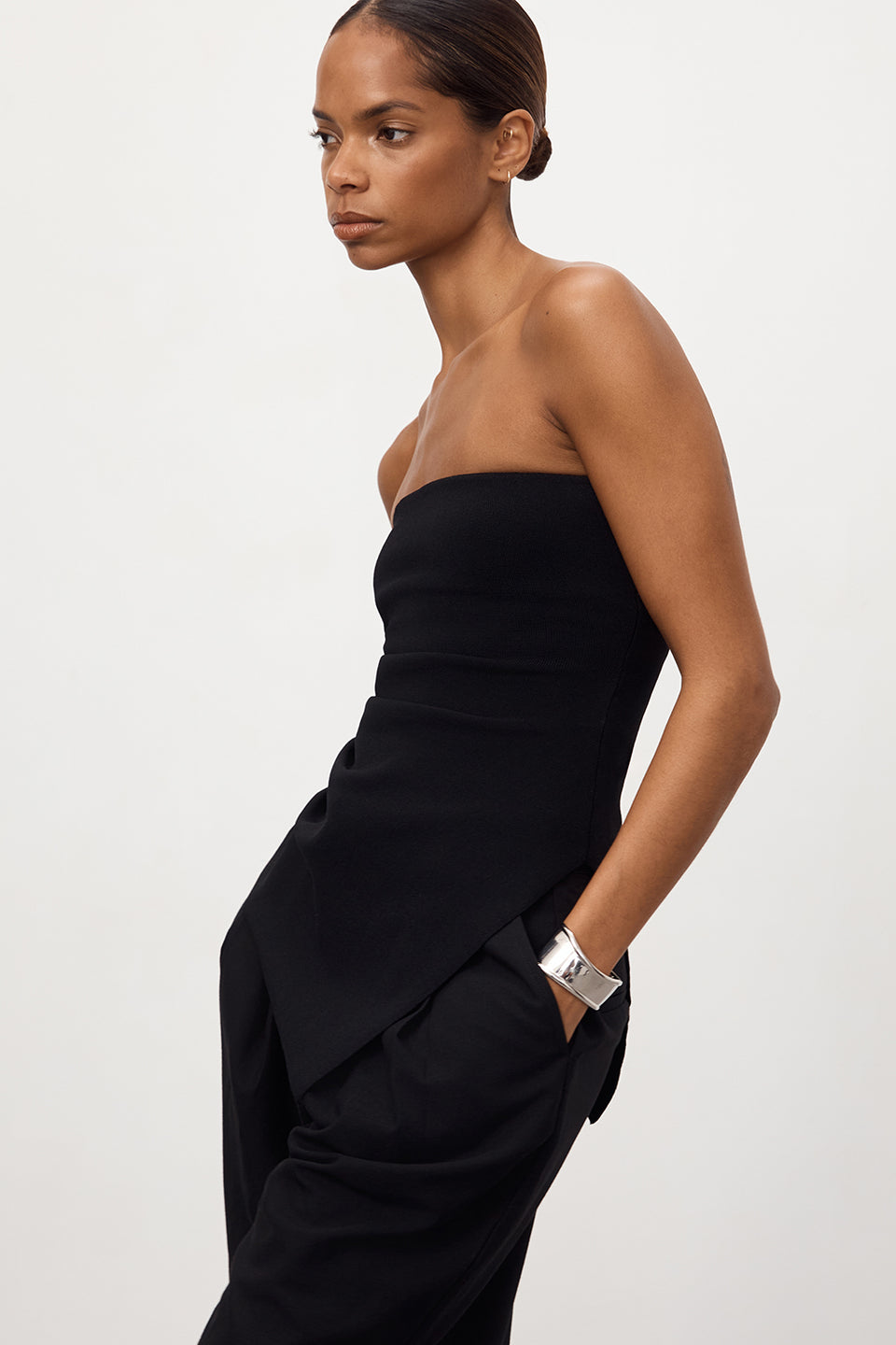 LUKE BLACK LONGLINE BANDEAU TOP