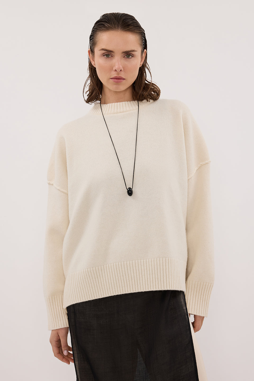 PAIGE CREAM WOOL KNIT JUMPER