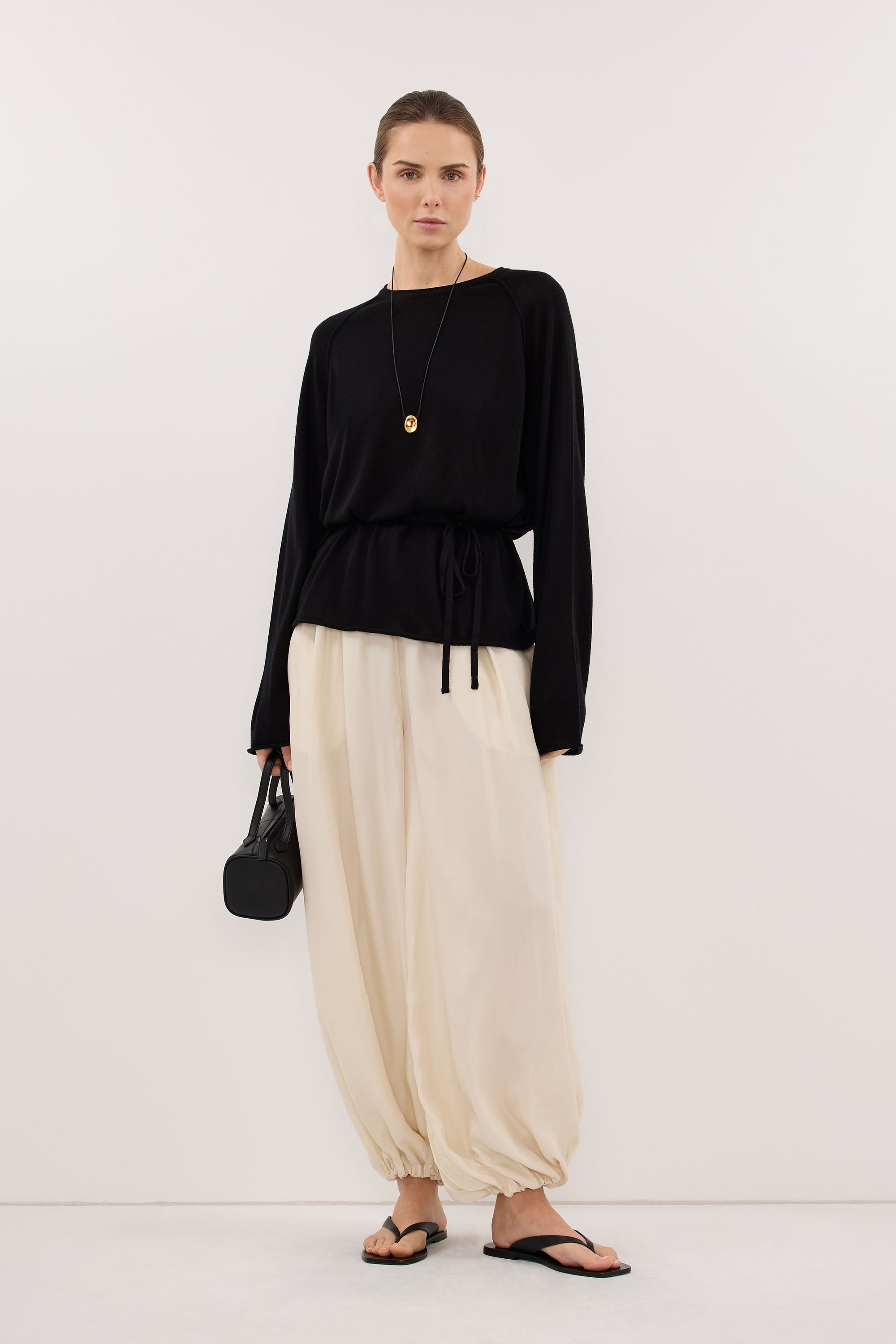 トップス poolde Duchess Top litmus DUKE BLACK MERINO SLEEVED TOP – DISSH