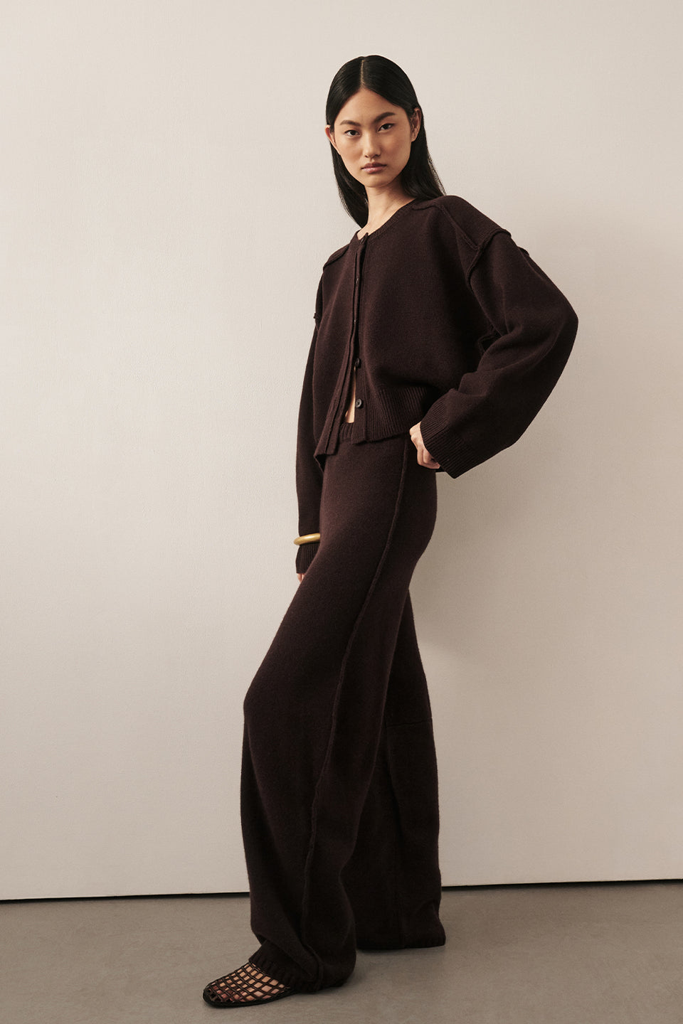 PAIGE CHOC WOOL KNIT PANT