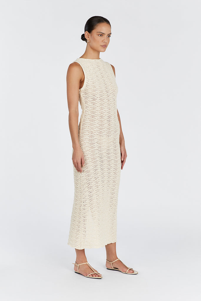 GISELE BUTTERMILK CROCHET DRESS Dissh