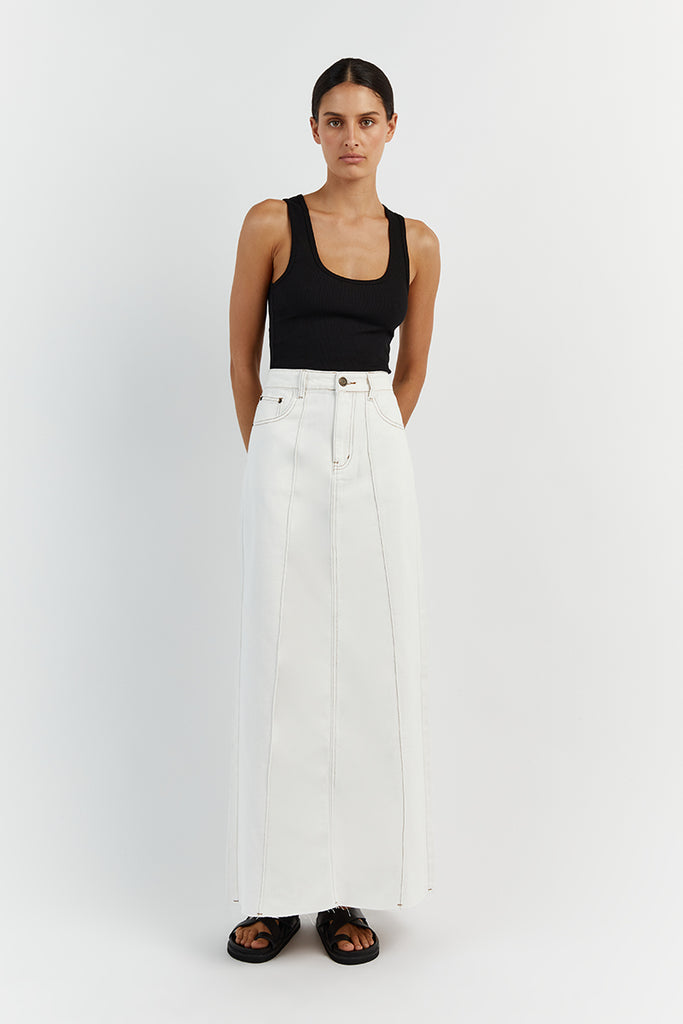 White maxi skirt denim Clearance