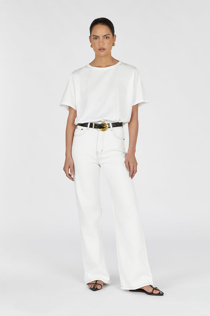 ALEXA OFF WHITE HIGH RISE STRAIGHT JEAN